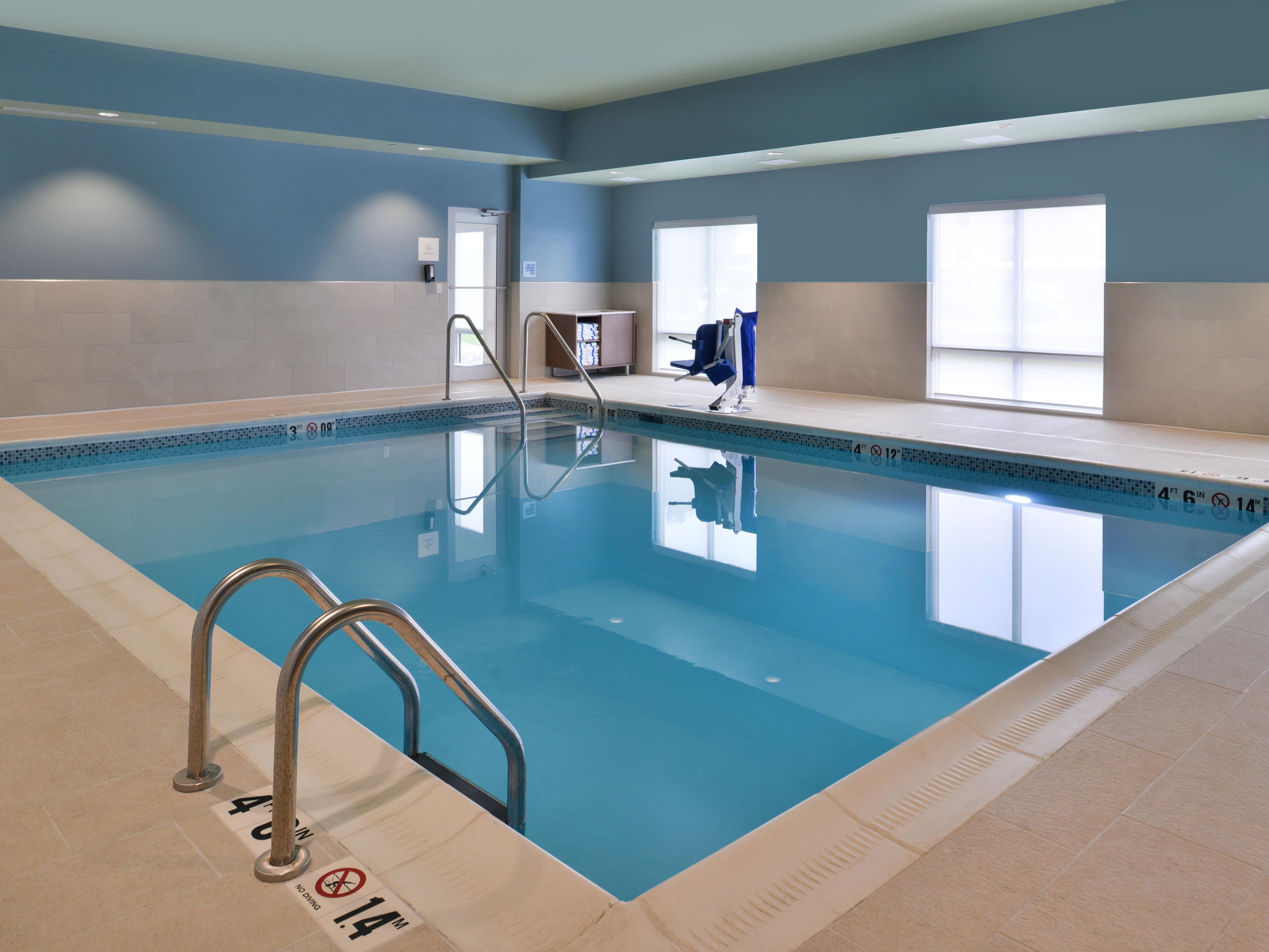Take a dip in our indoor pool while visiting our hotel.