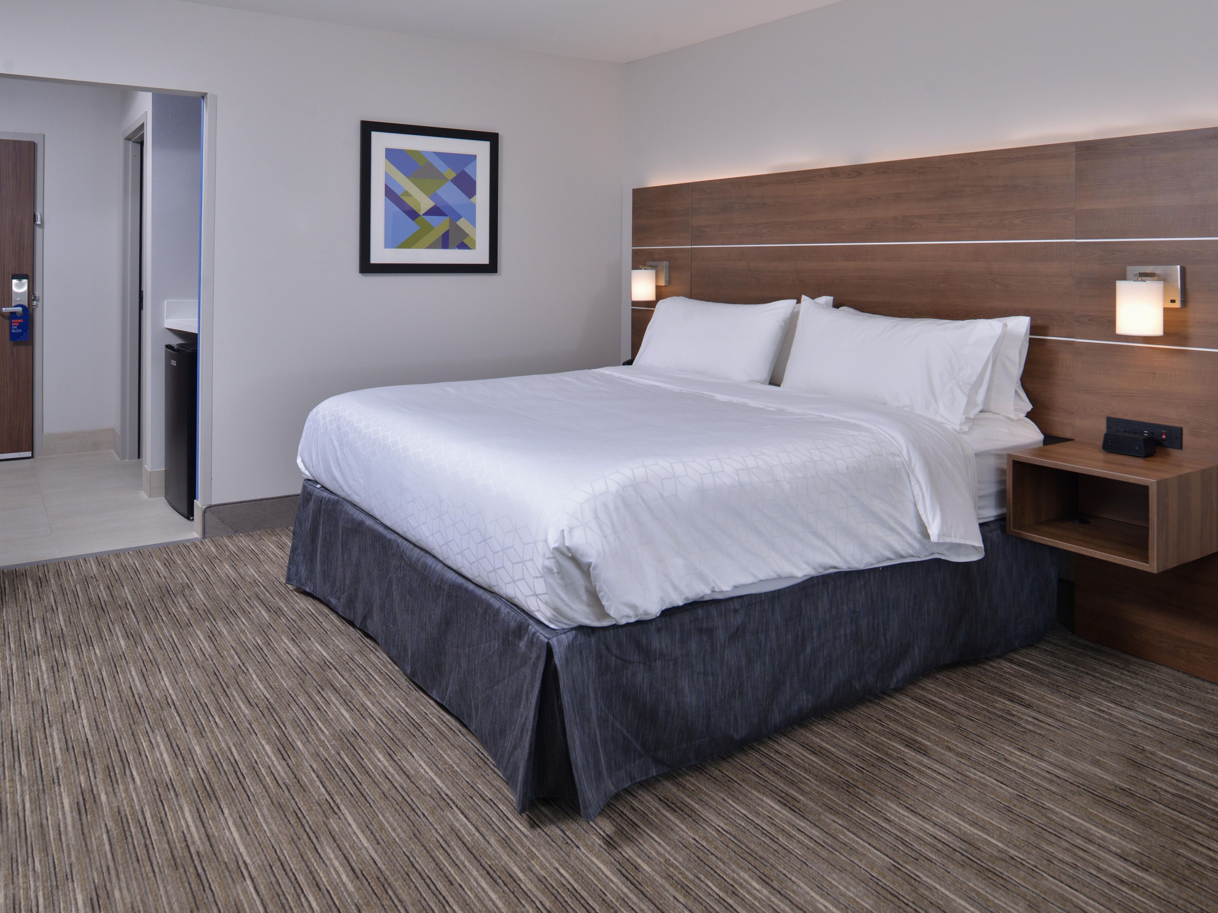 Relax in our spacious king rooms while visiting us.