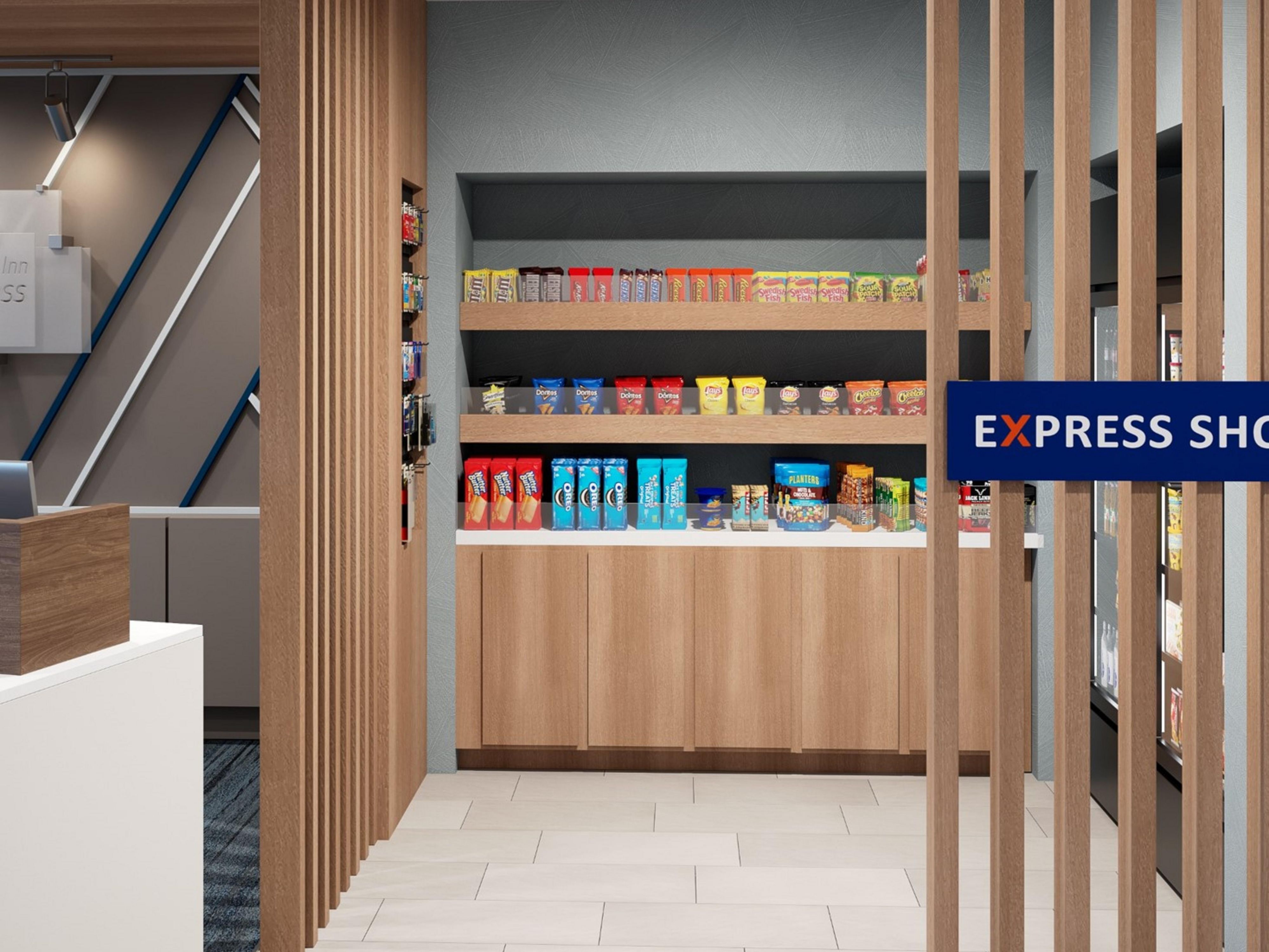 Whether your prefer a salty or sweet snack, you can find it at our Market, offering light snacks and beverages, available for purchase.