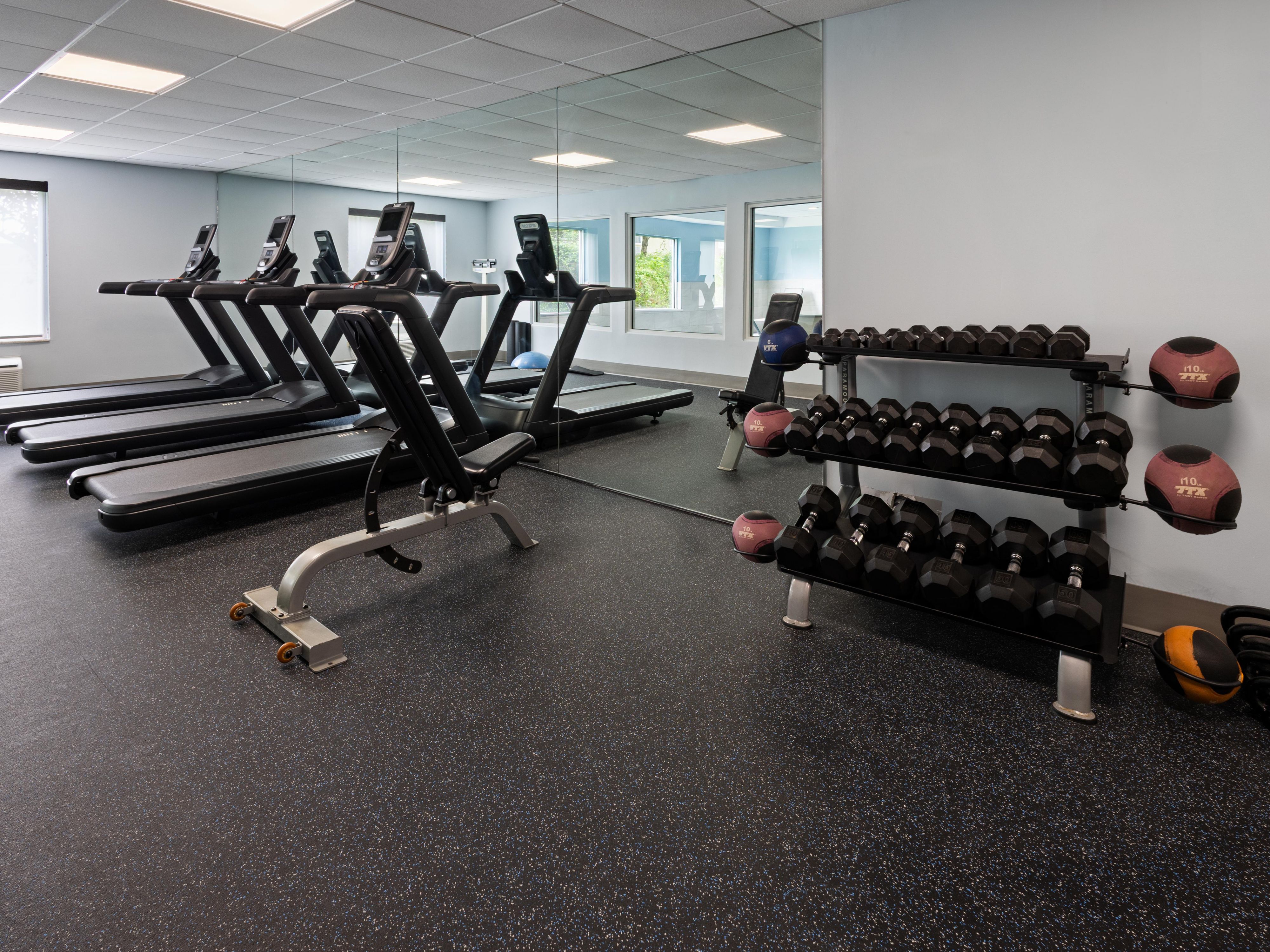 Ready to break a sweat? Head on over to our fitness center, which is stocked with weights, cardio equipment, and plenty of space. Work out your way at our Meriden hotel with a fitness center. 