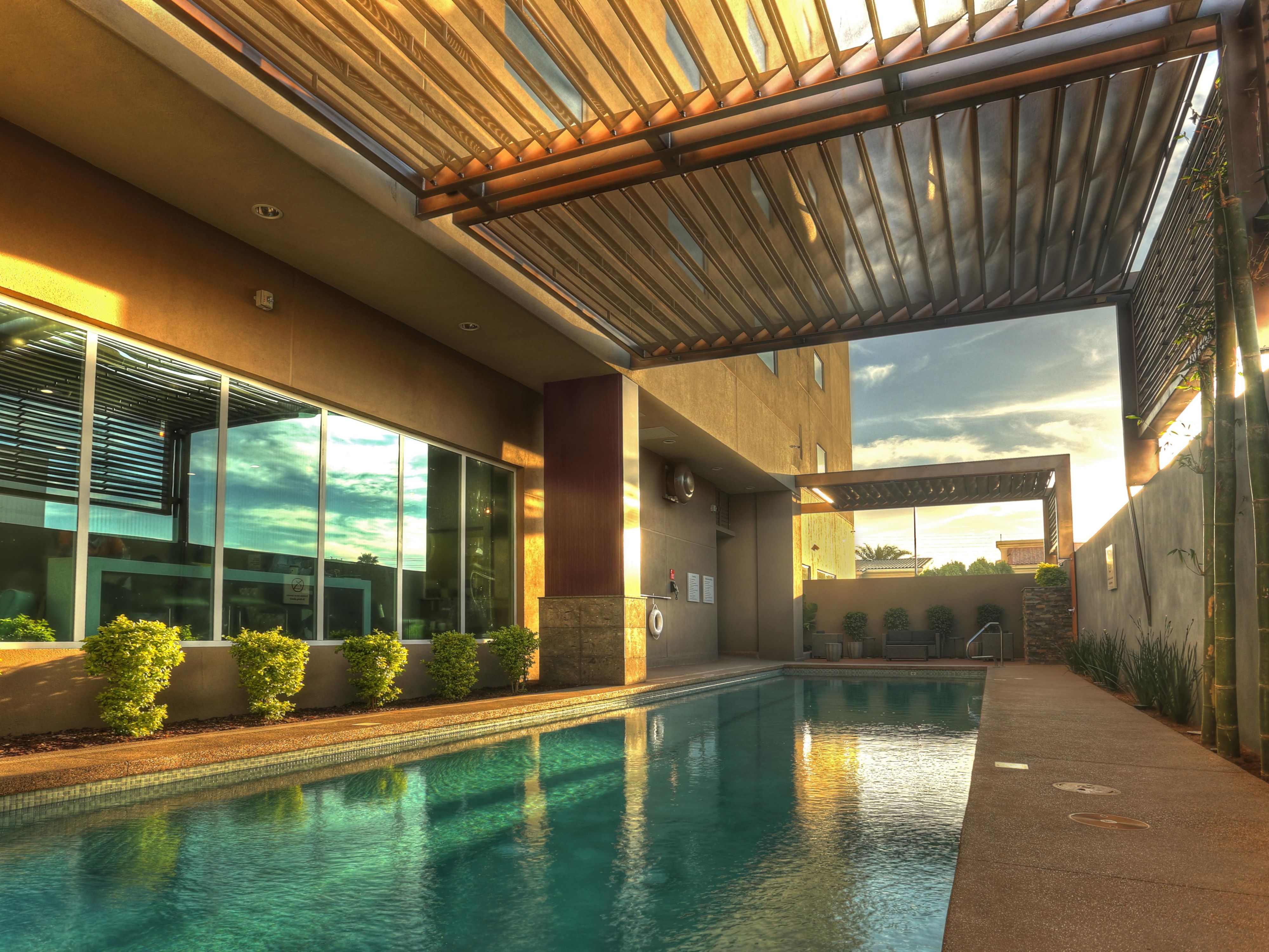 Enjoy our outdoor pool located on the ground floor all week from 6:00 AM to 10:00 PM.