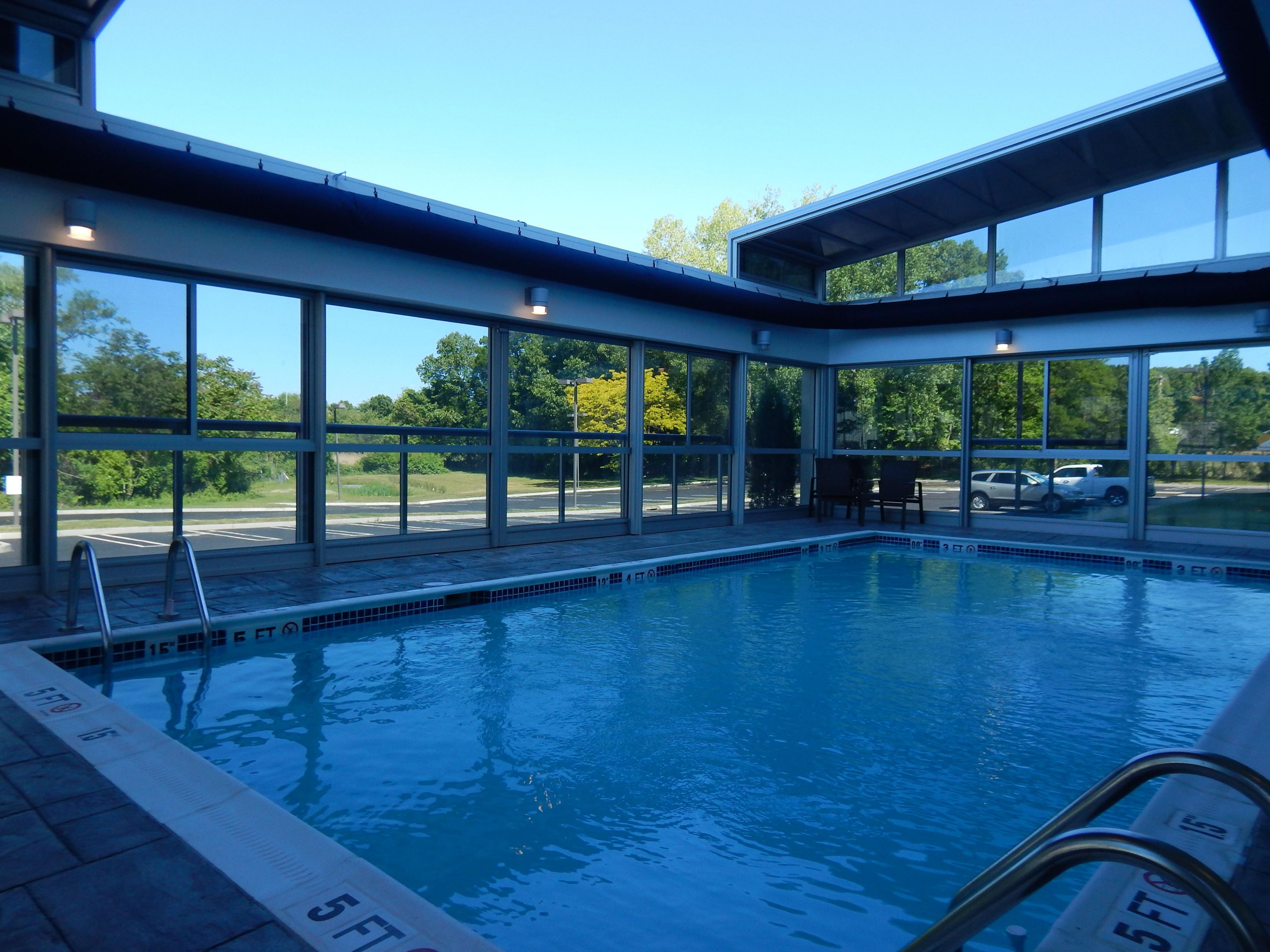 We offer a lovely heated indoor pool with retractable roof for those long days of summer to just relax an afternoon away. Our onsite 24-hour fitness center offers you everything you need to keep your work out routine on track while away from home. 