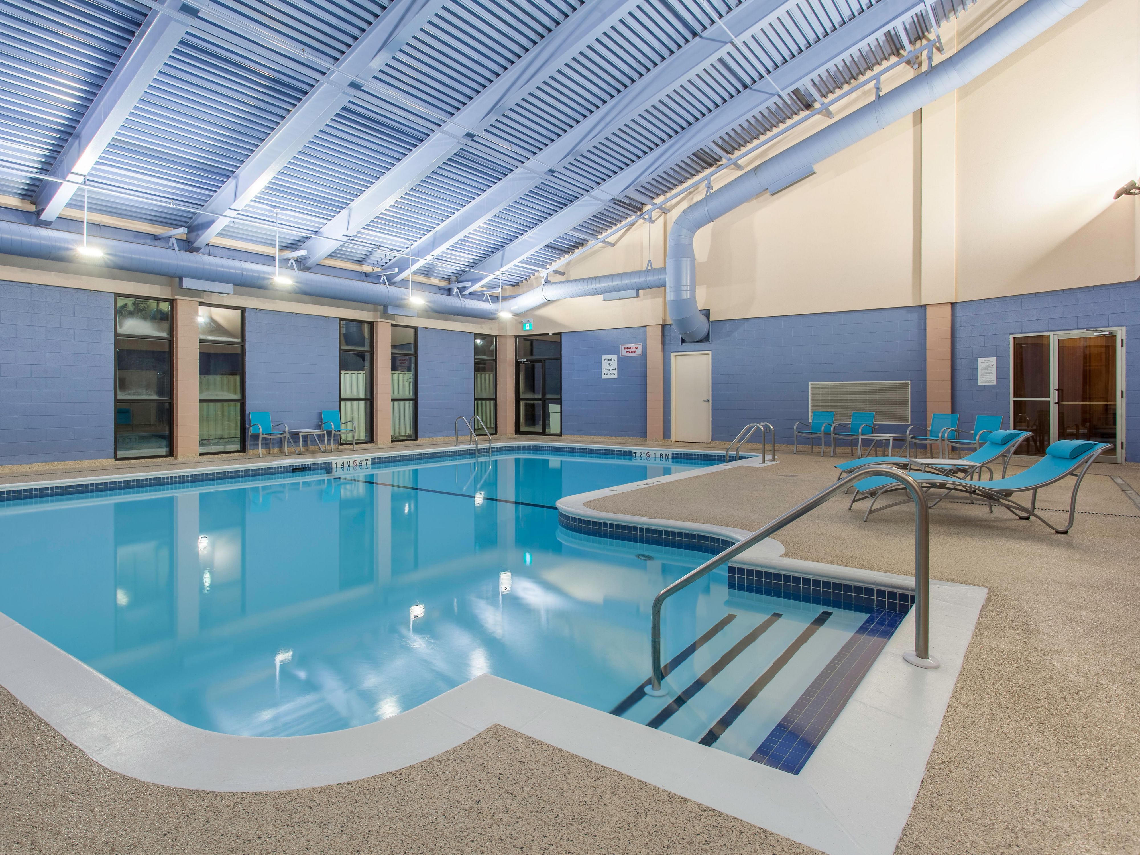 Enjoy our state-of-the-art Fitness Center equipped with cardio and strength training equipment, ensuring your workout is both effective and enjoyable. After your session, dive into our oversized indoor heated pool designed to rejuvenate your body. 
