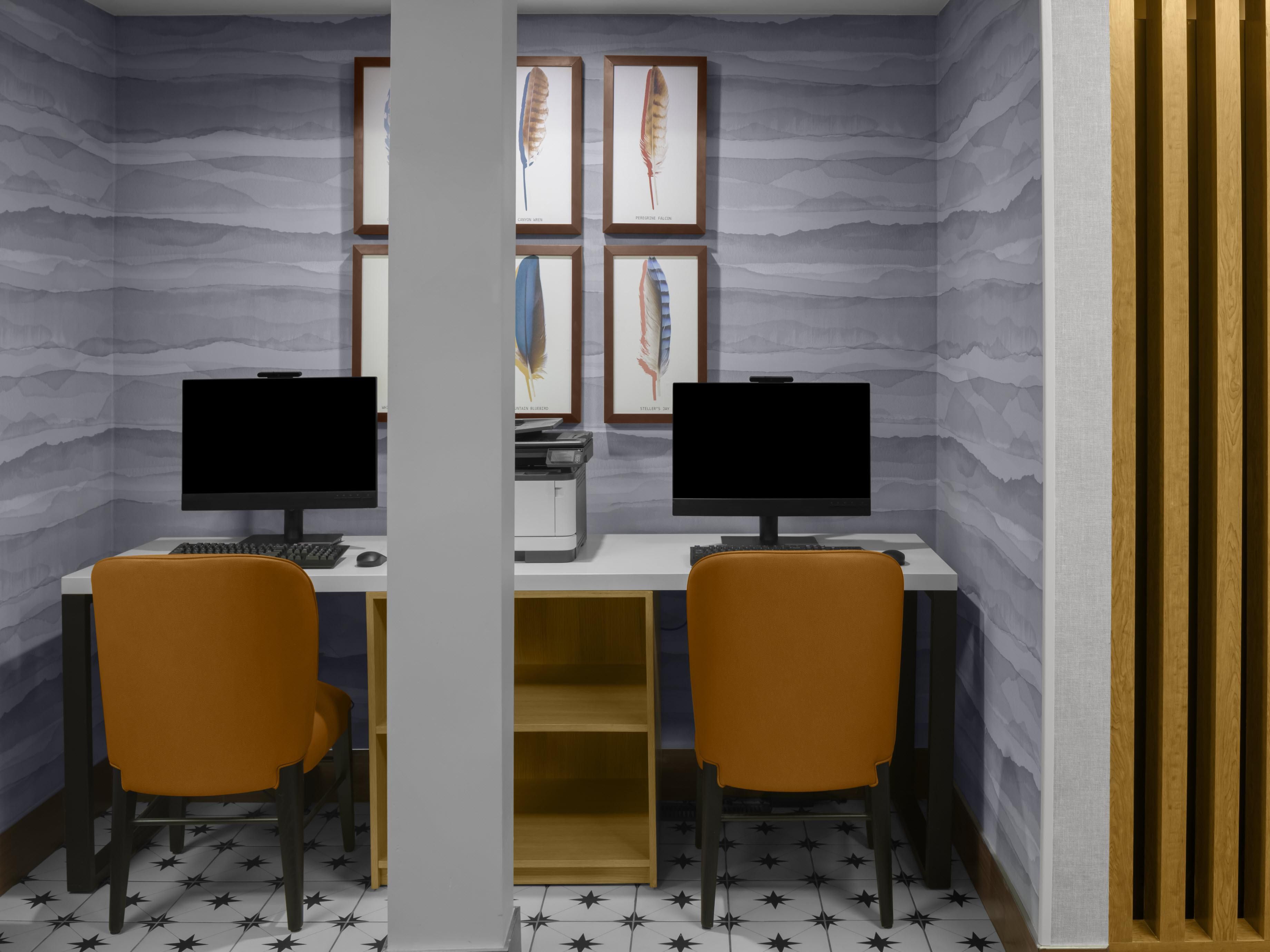 Business made easy – our lobby-level business center offers instant access to computers and a printer, helping you stay productive wherever your travel takes you.