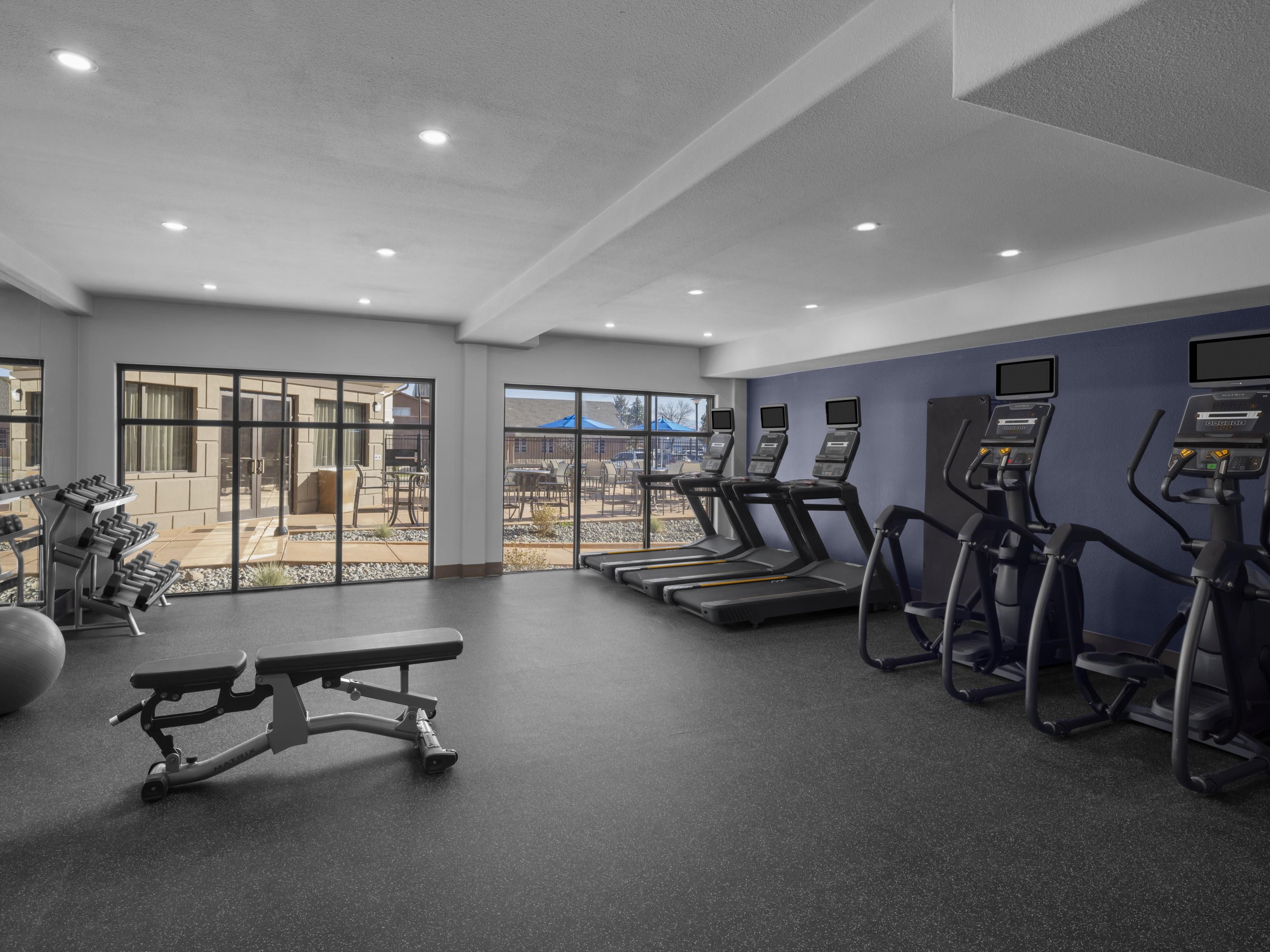 Our newly renovated gym features everything you need for a workout