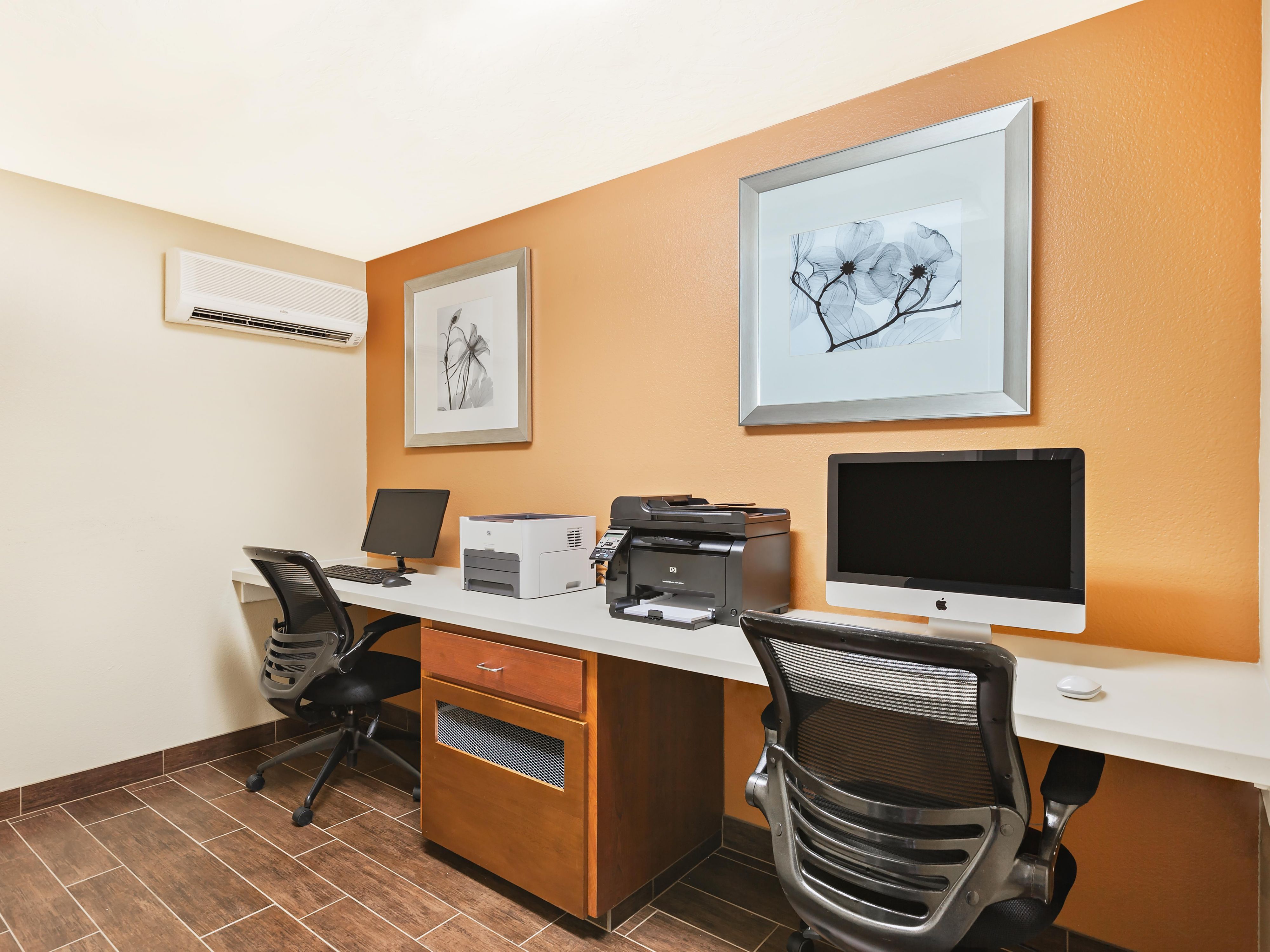 Complimentary access to the Business Center including printer and copier. 