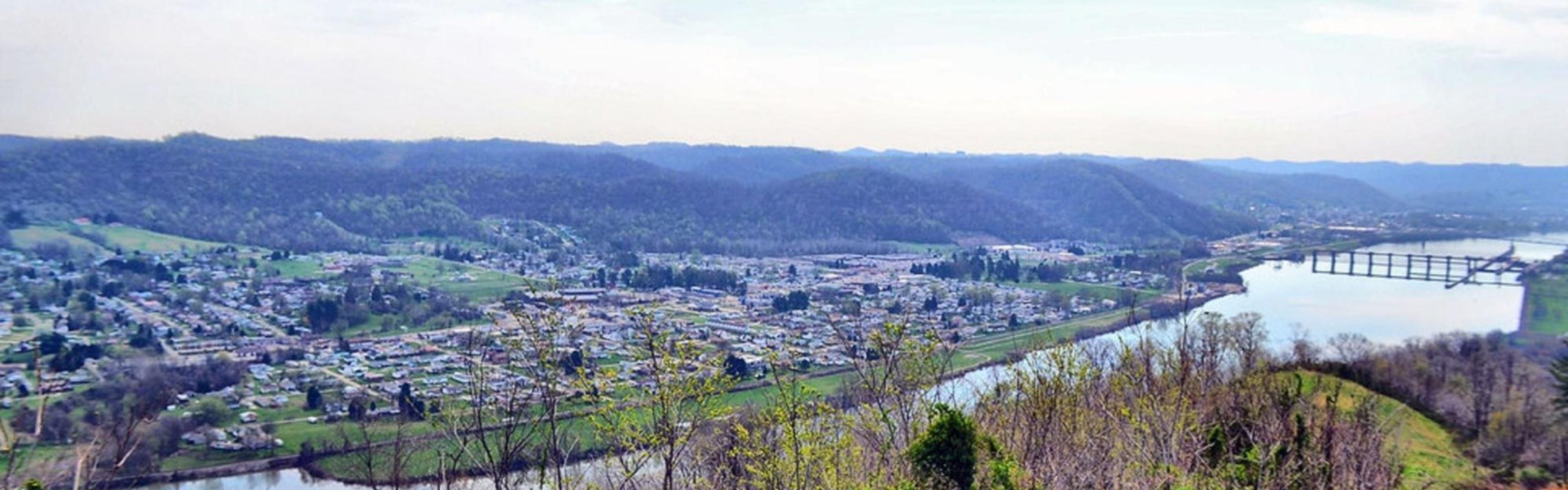 Beautiful view of New Martinsville, WV and Ohio River along RT 2 
