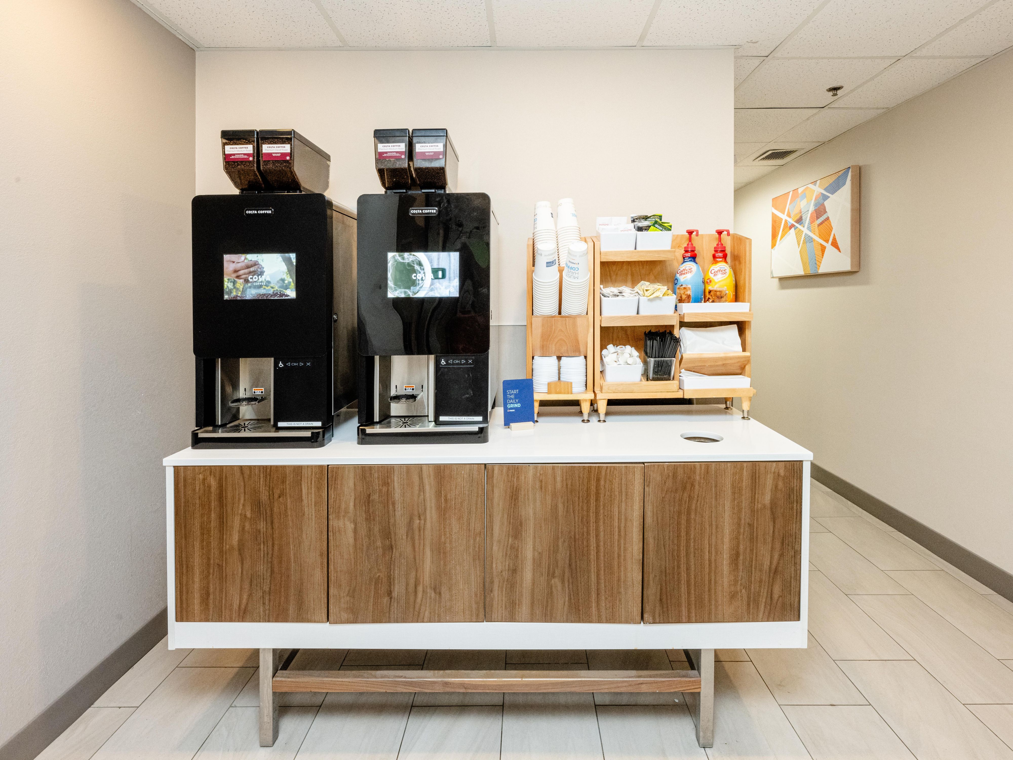 Savor the taste of freshly brewed coffee around the clock with our new bean-to-cup coffee machine, available 24/7 in the lobby. Elevate your stay with us and relish every sip of our exceptional coffee!