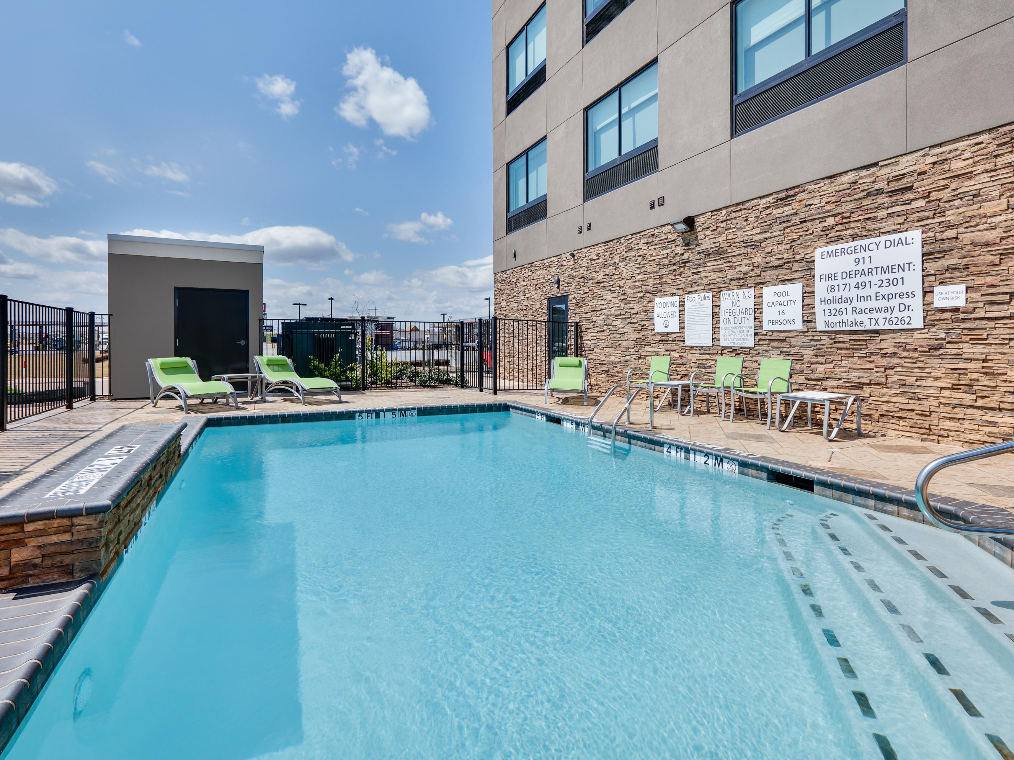 Jump, soak under the sun and spend your day in our outdoor pool..