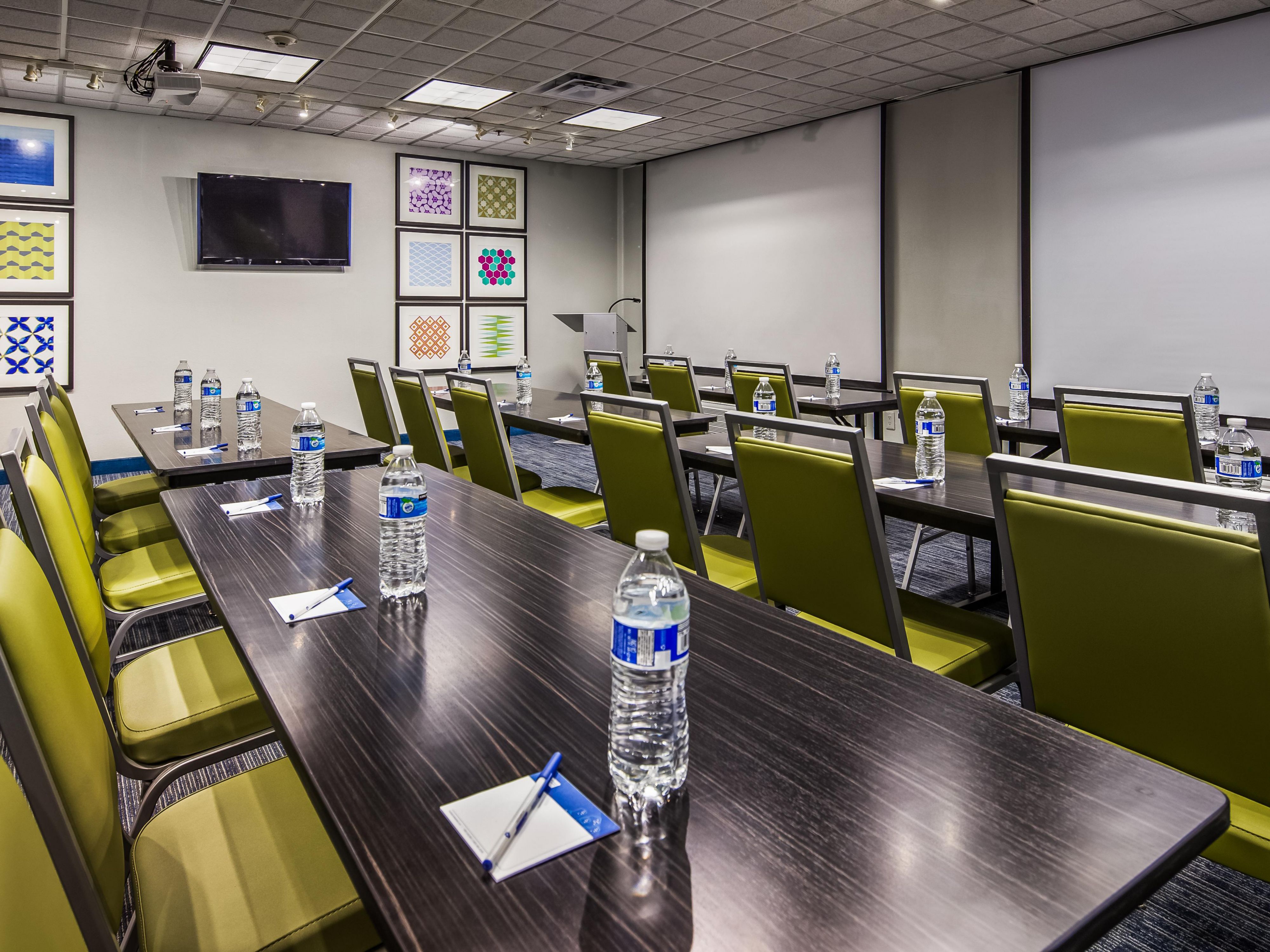 Host business meetings, training sessions, and social gatherings for up to 70 guests in our 940 sq ft versatile Northville Meeting Room. With flexible layouts, AV equipment, catering options, and personalized service, we ensure your event experience is nothing short of exceptional.