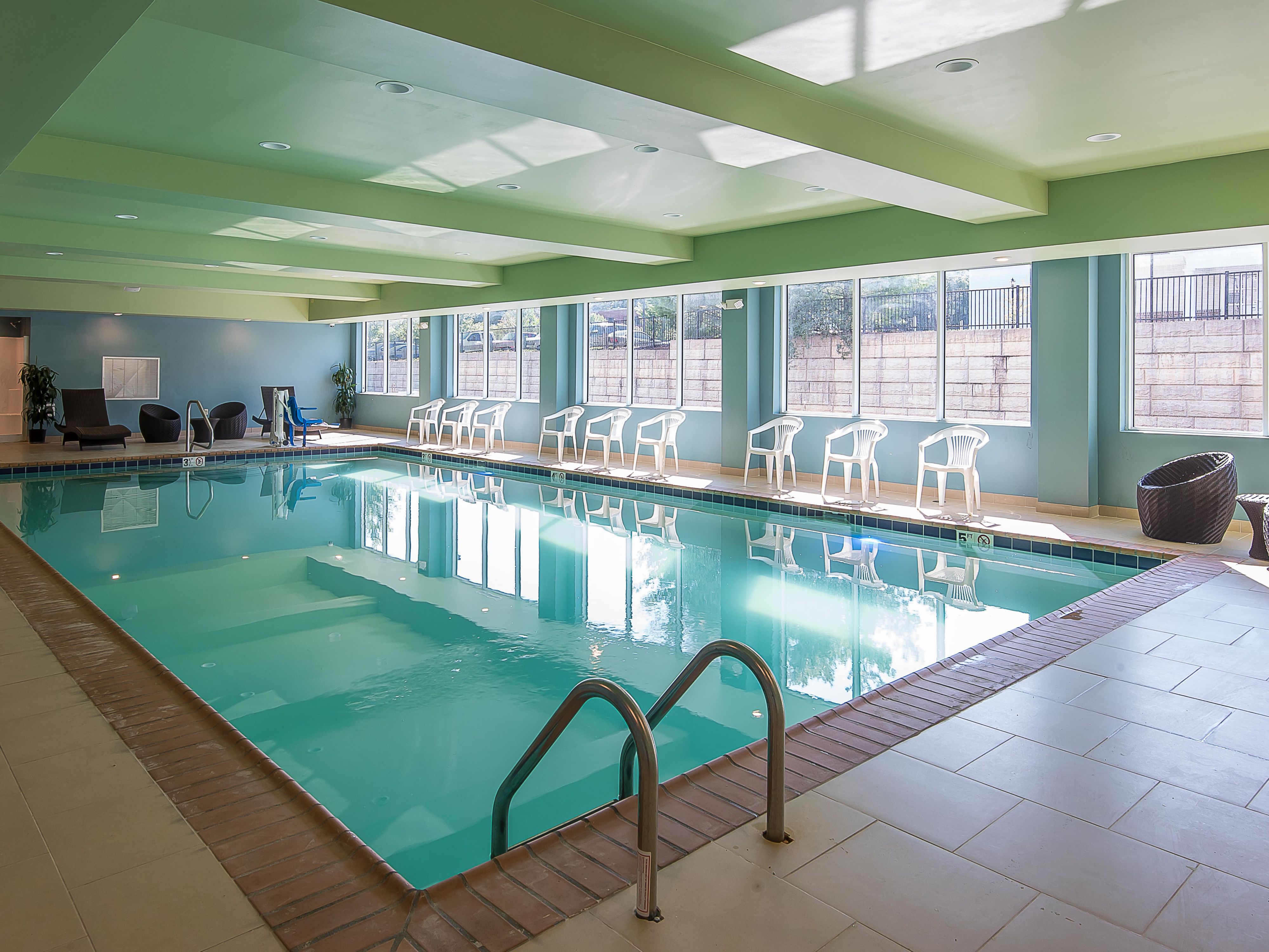 Our heated indoor pool is a great way for you to unwind after a long day of travel or work. All of our guests that are staying with us receive complementary access to our pool!!!