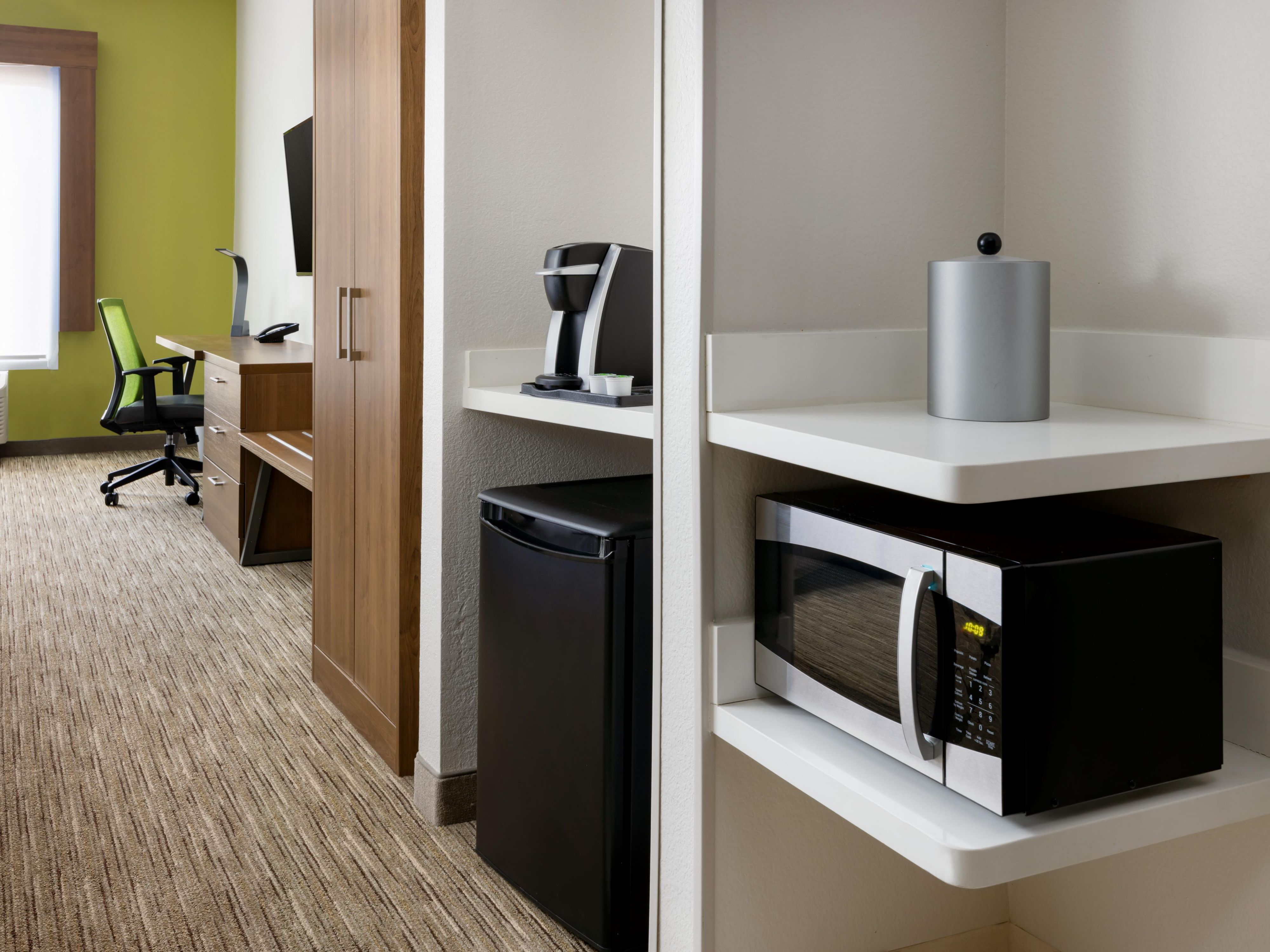 Enjoy well-appointed rooms featuring microwave, mini-fridge, and 48-inch Smart HDTVs—a clean, quiet, and comfortable retreat with the tech you need to relax.