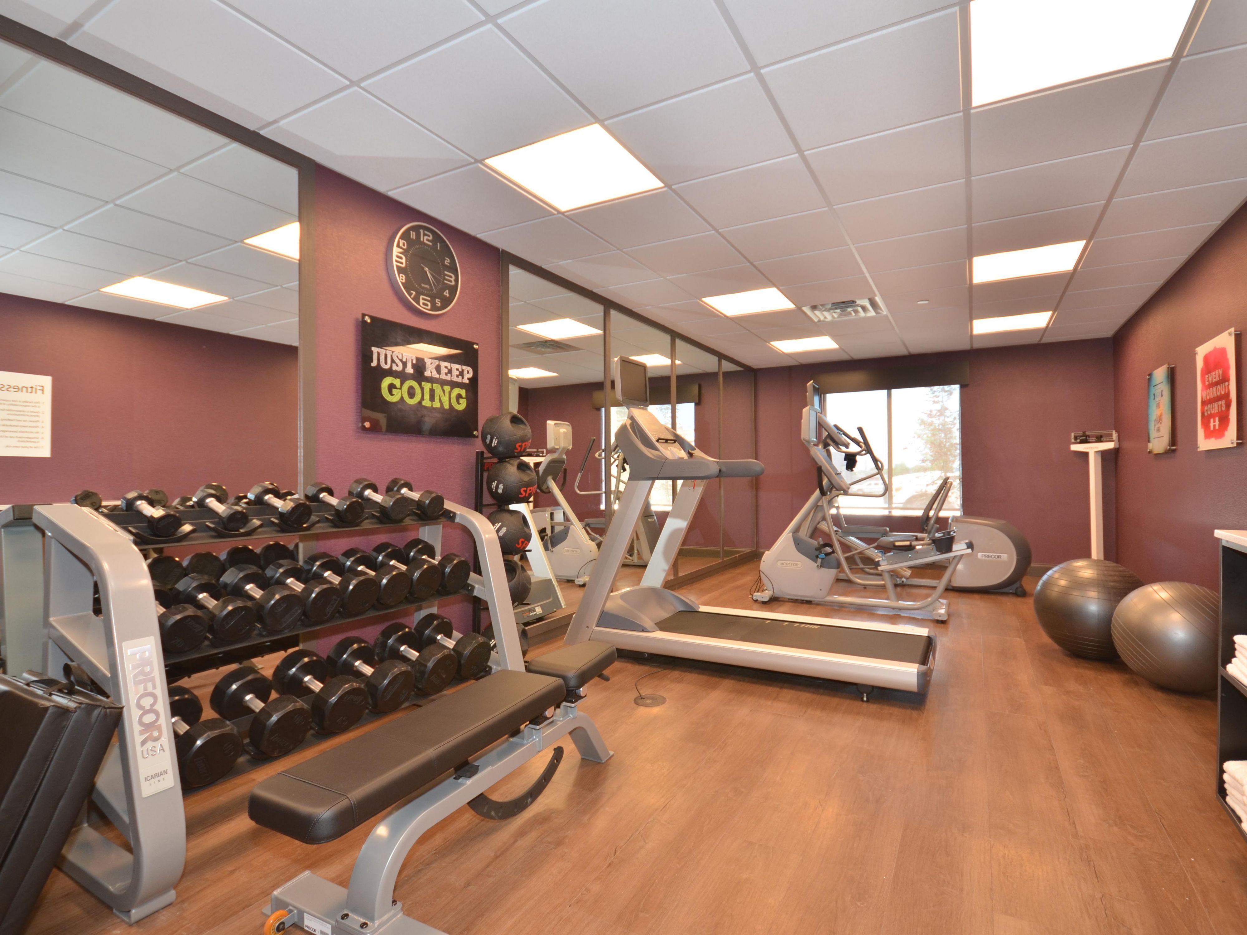 Stay on top of your fitness regime in our 24-hour Fitness Center. Opt to get energized with cardio and weight training equipment. Our facility has everything you need to stay active on the go, any time of the day. 