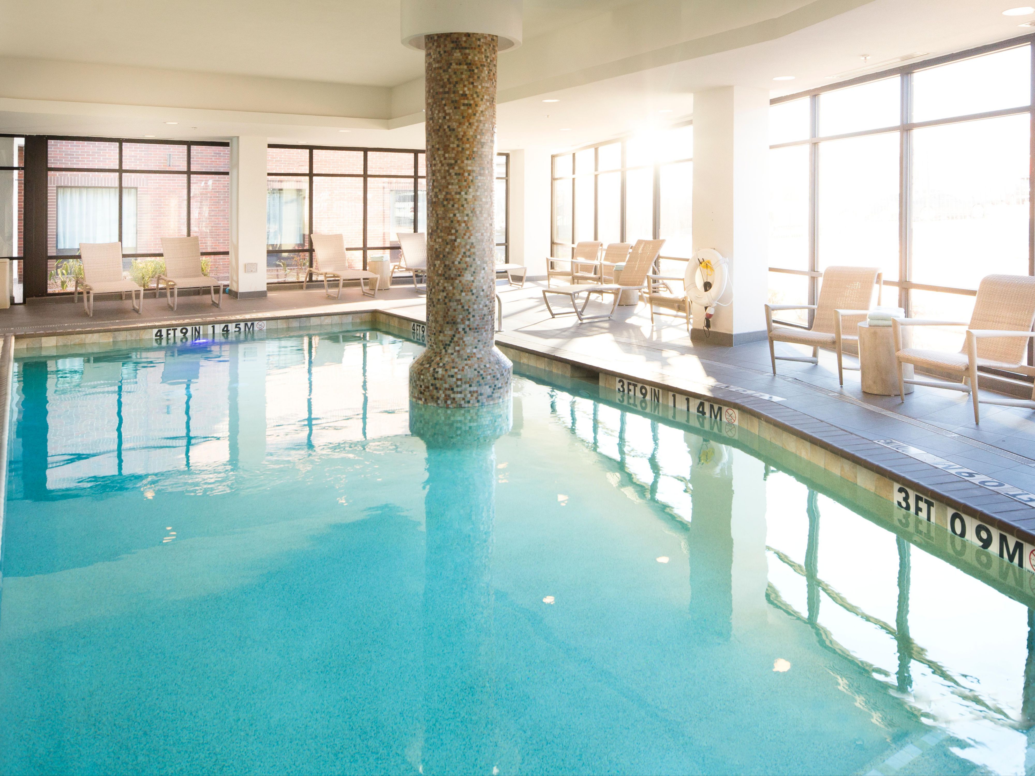 Take a refreshing dip in our indoor swimming pool and relax in the whirlpool. The pool is open daily from 6 a.m. - 11 p.m.