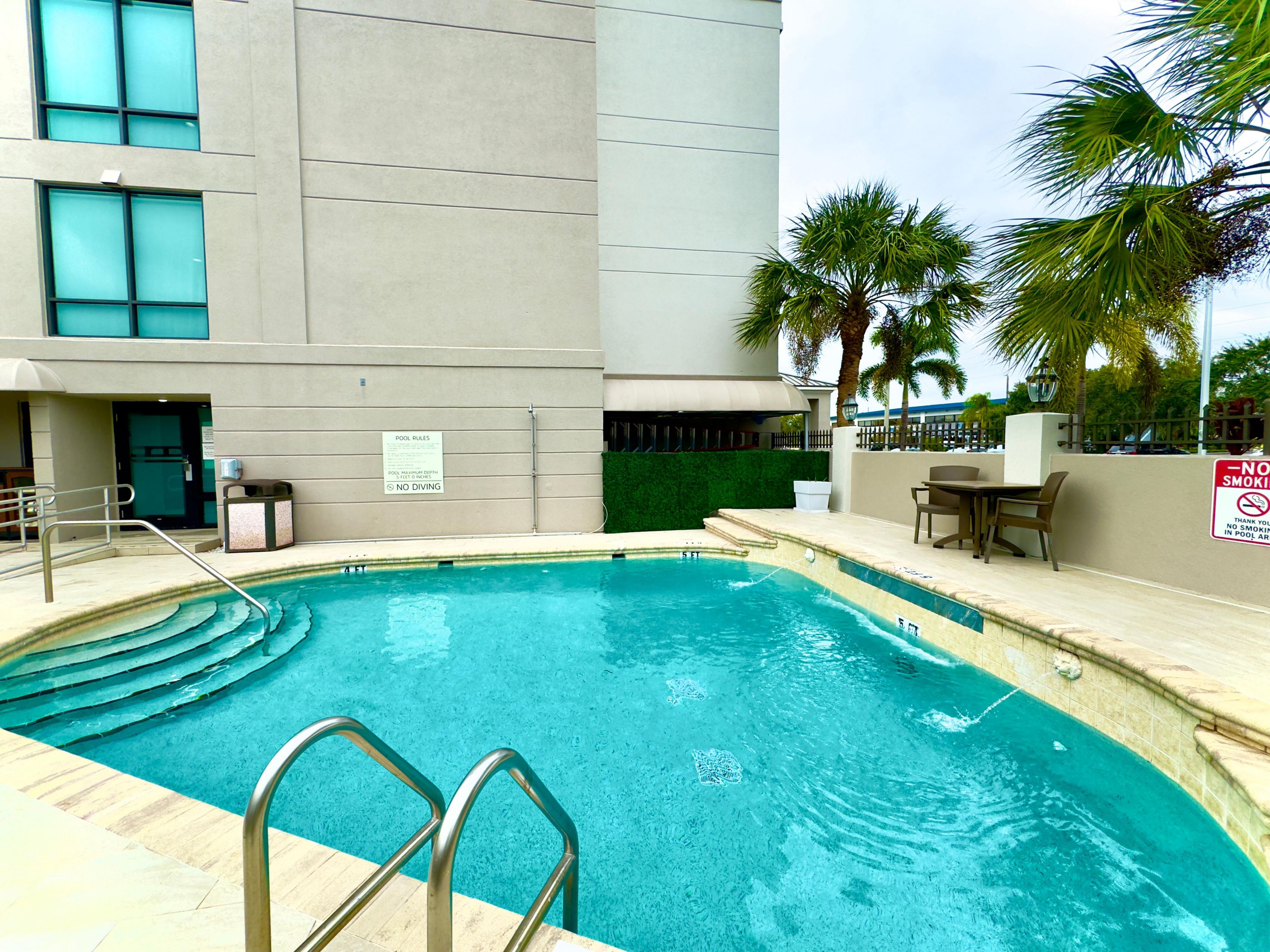 Bask in the Florida sun in the outdoor heated pool or lounge poolside on the brand-new pool deck with modern furniture.  Pool towels are available for your convenience. Hours of Operation: 6:00 AM - 10:00 PM
