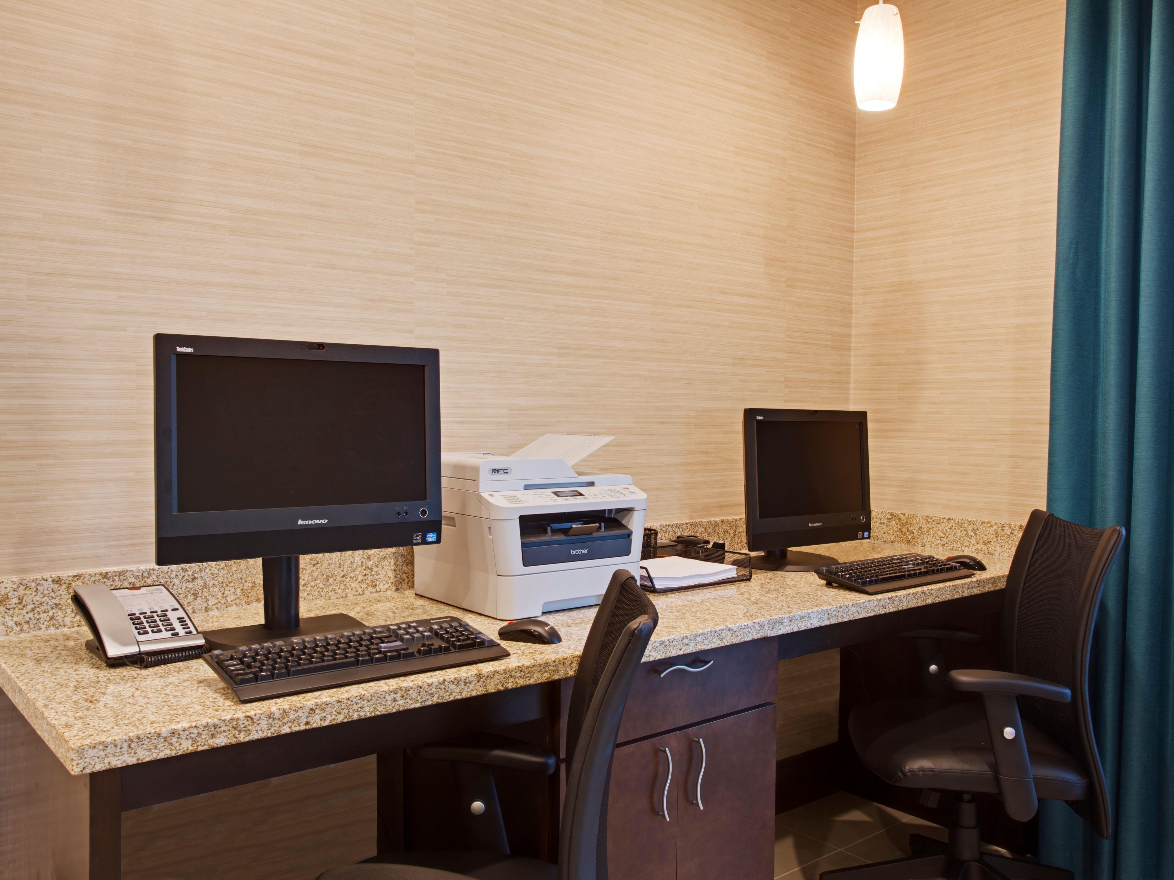 Avoid traveling with cumbersome business documents. Visit our business center for all your office needs.