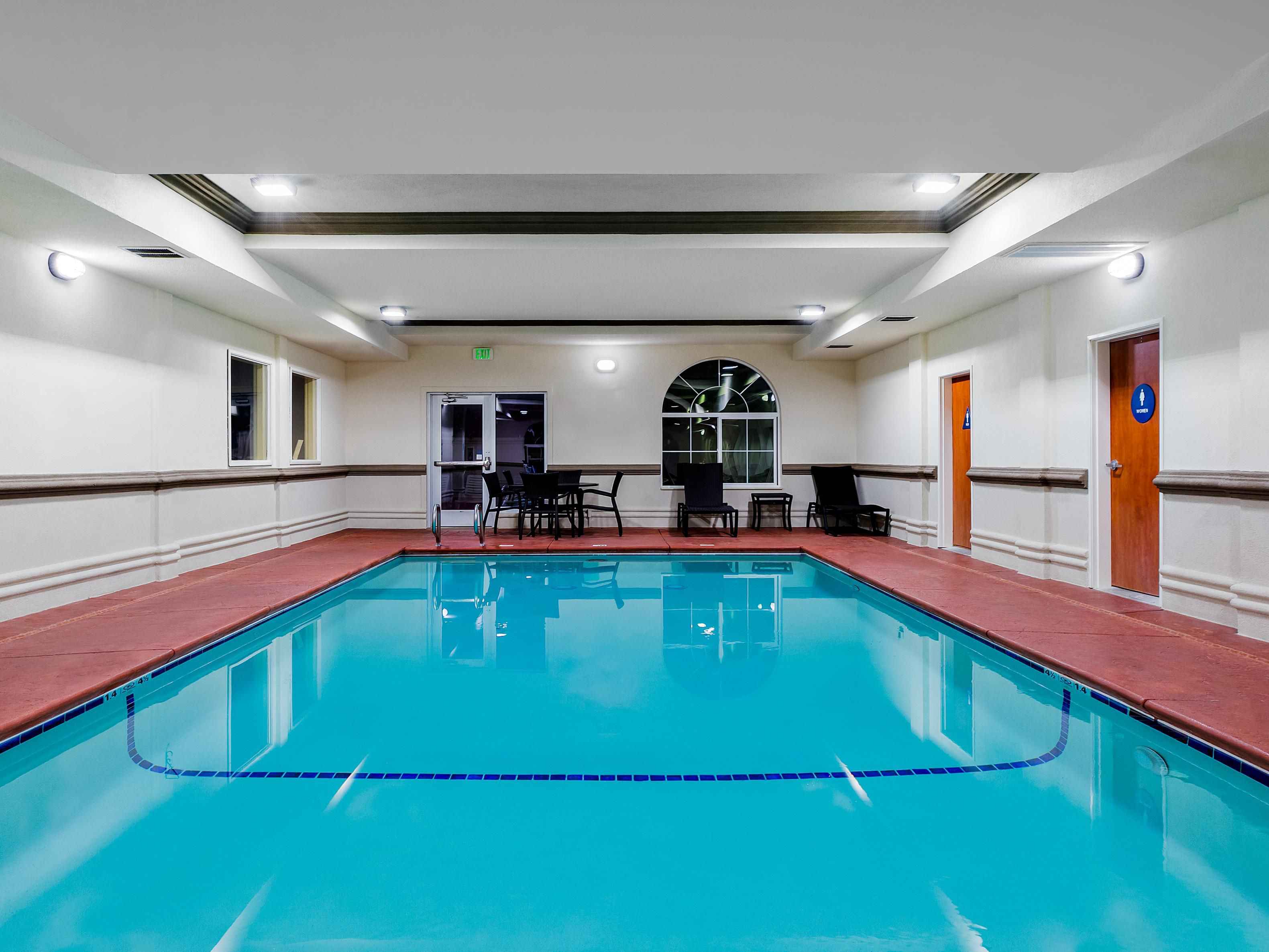 You can go for a swim, rain or shine, in our indoor pool.