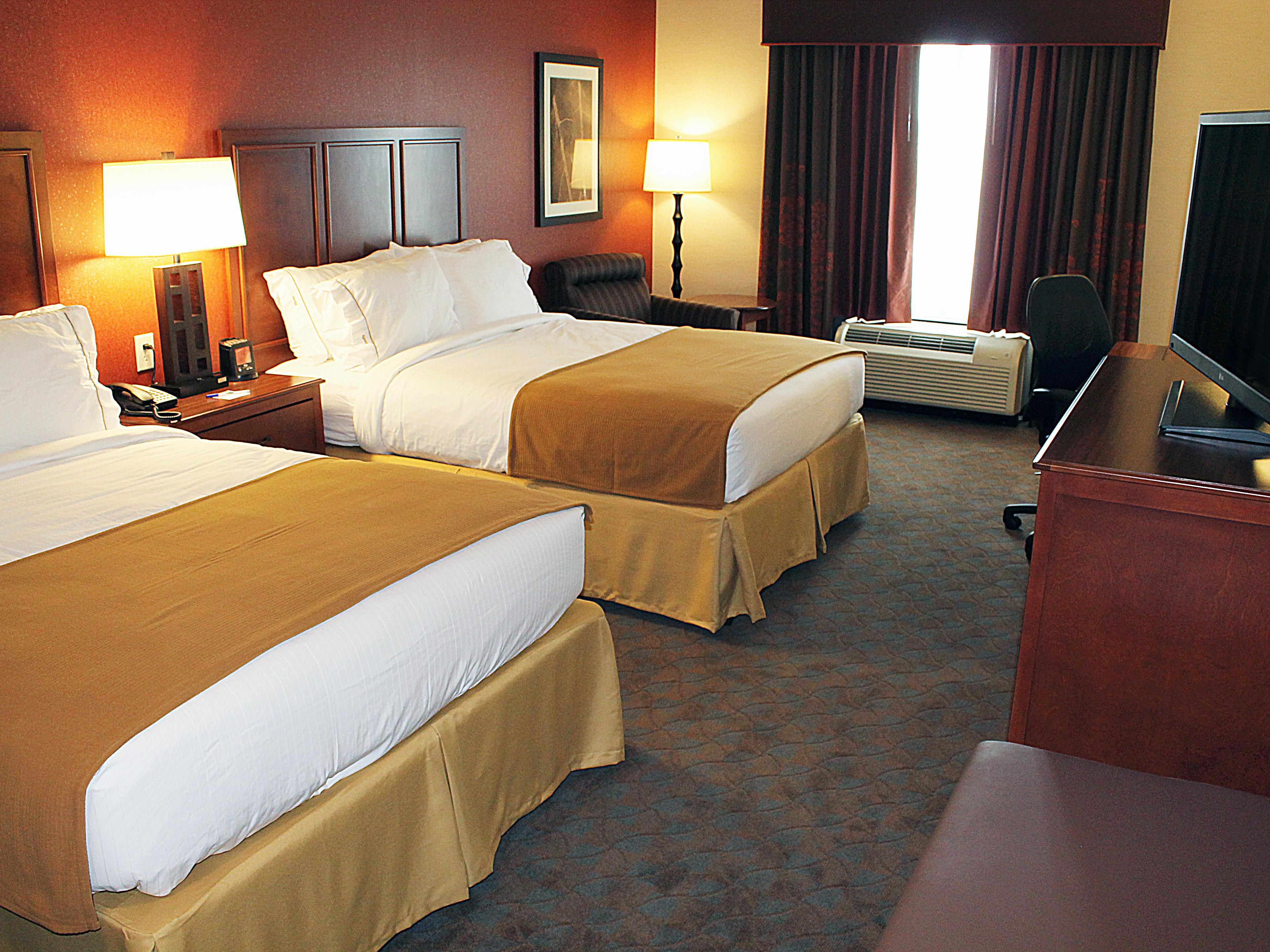 Two Queen Room with 42" Flat Screen TV, Refrigerator & Microwave