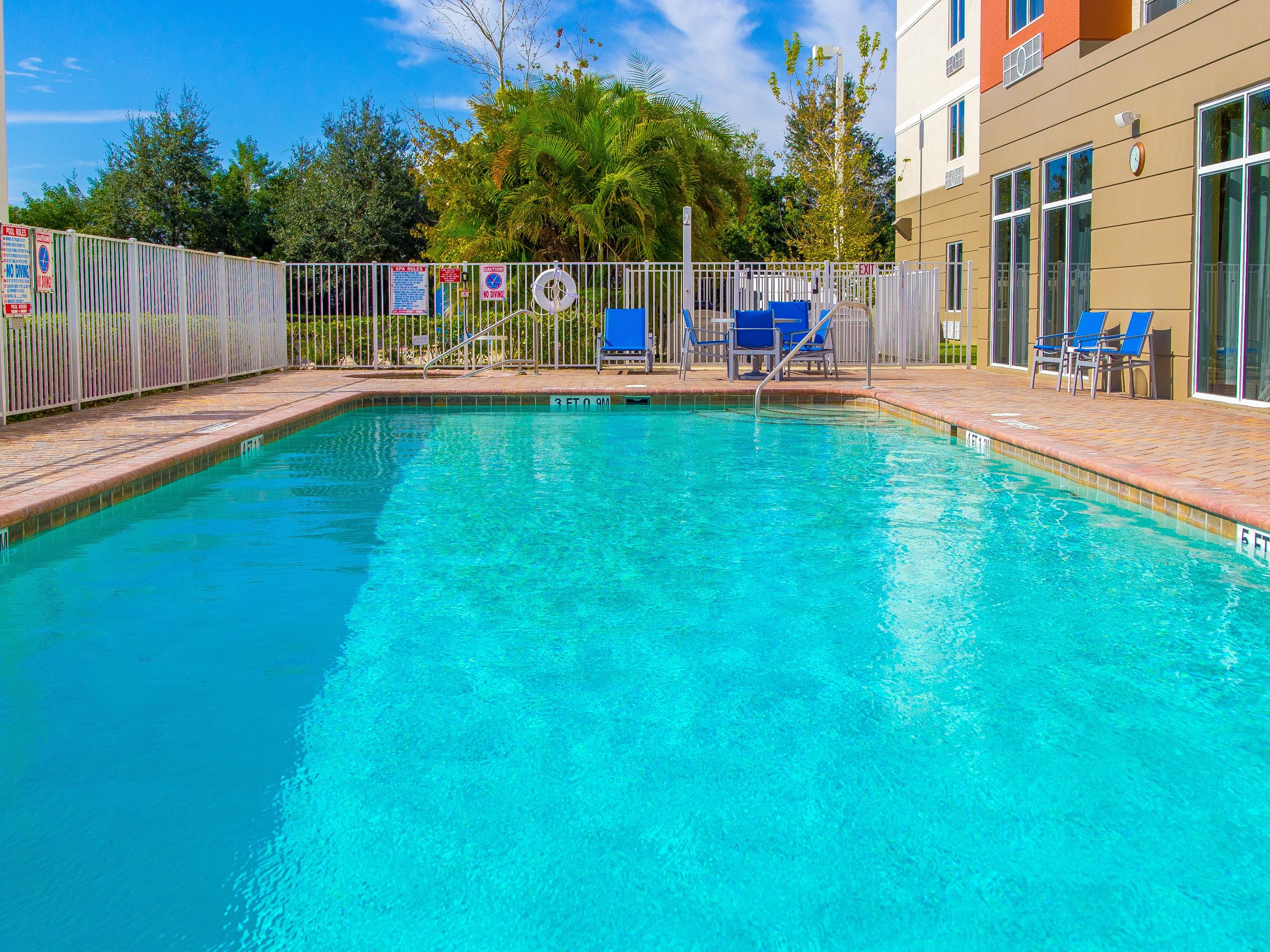 Come Relax in the Outdoor Heated Pool after a hard day. 