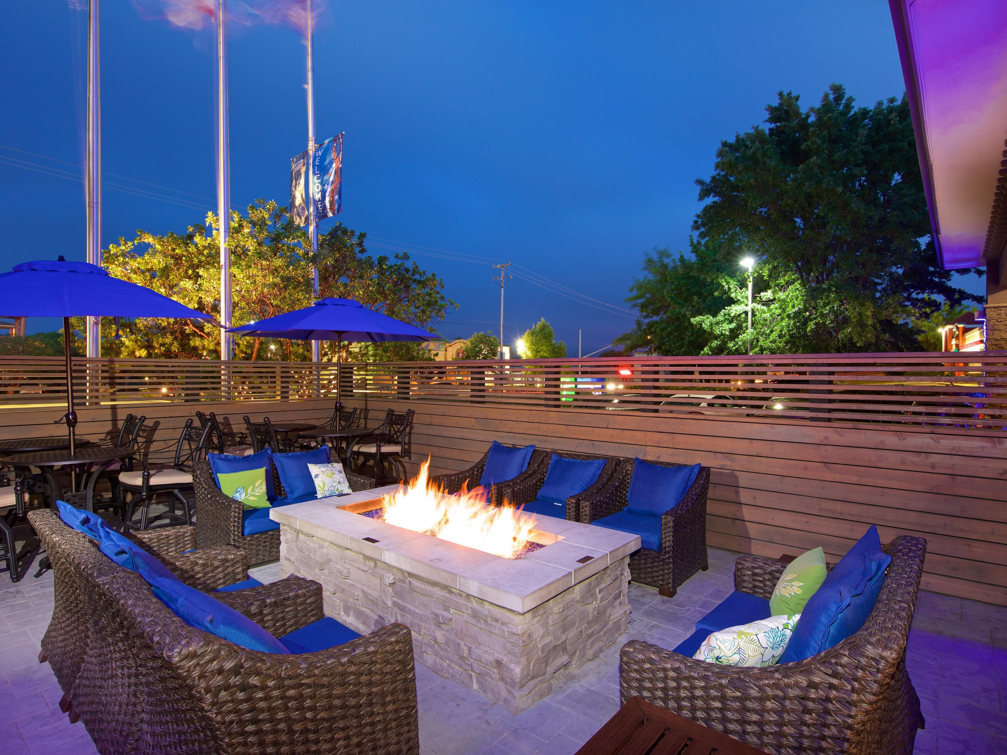 Gather with good company by the firepit at our Paso Robles hotel.