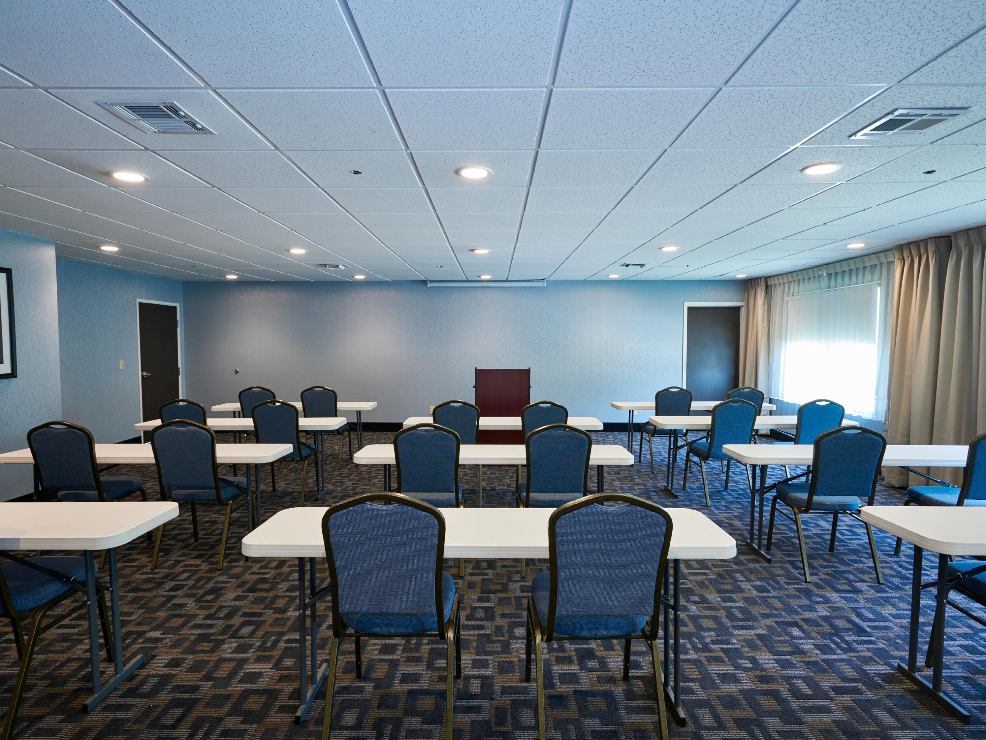 Looking for meeting space in Pelham, AL? Give us a call! We can accommodate up to 75 people theater style, 45 people classroom style and 56 people banquet style. Call our hotel directly to find out more and book our great space.