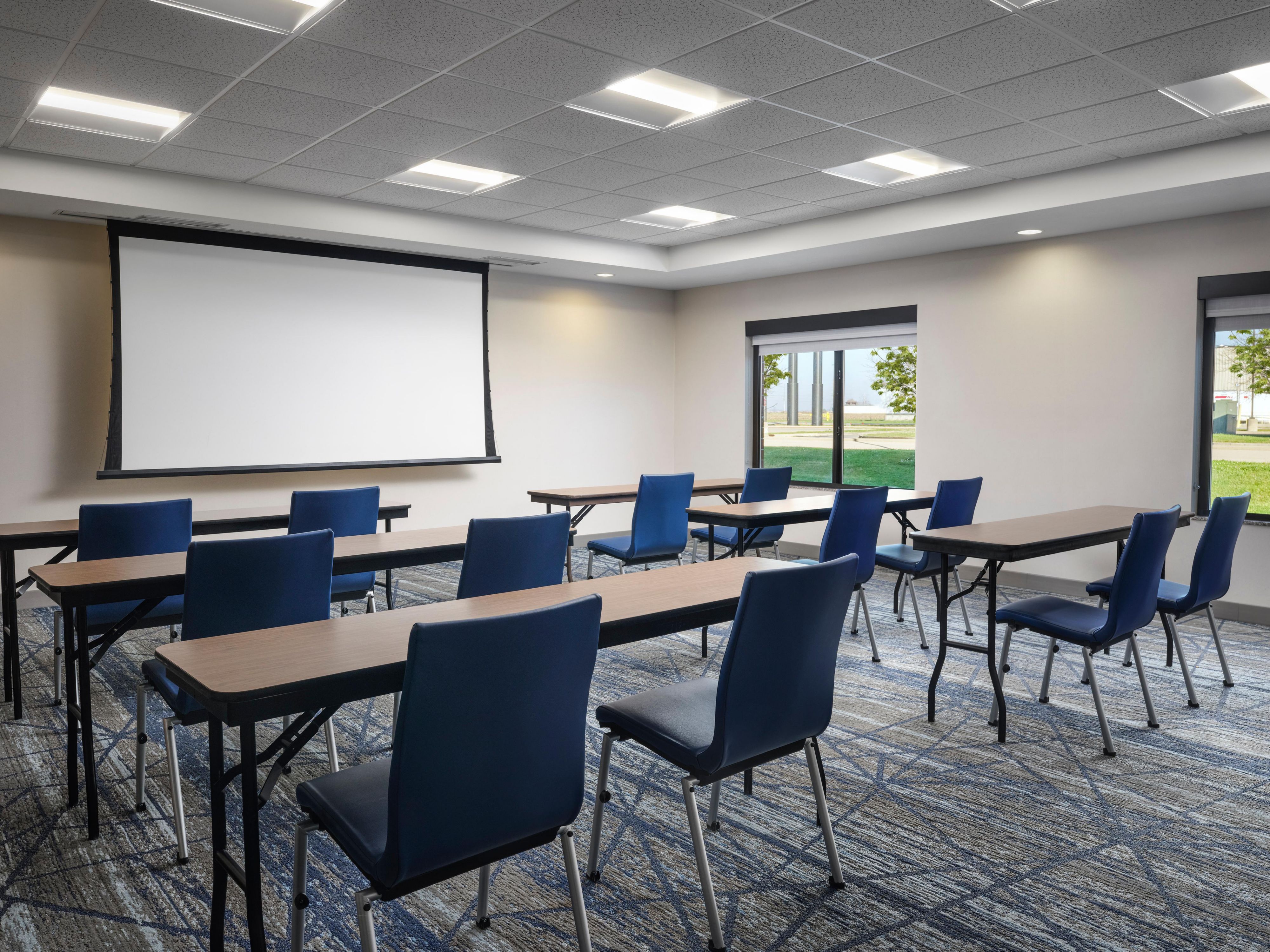 Host a small meeting or event in our 636 sq. ft. event space with a flat screen TV and free Wi-Fi!