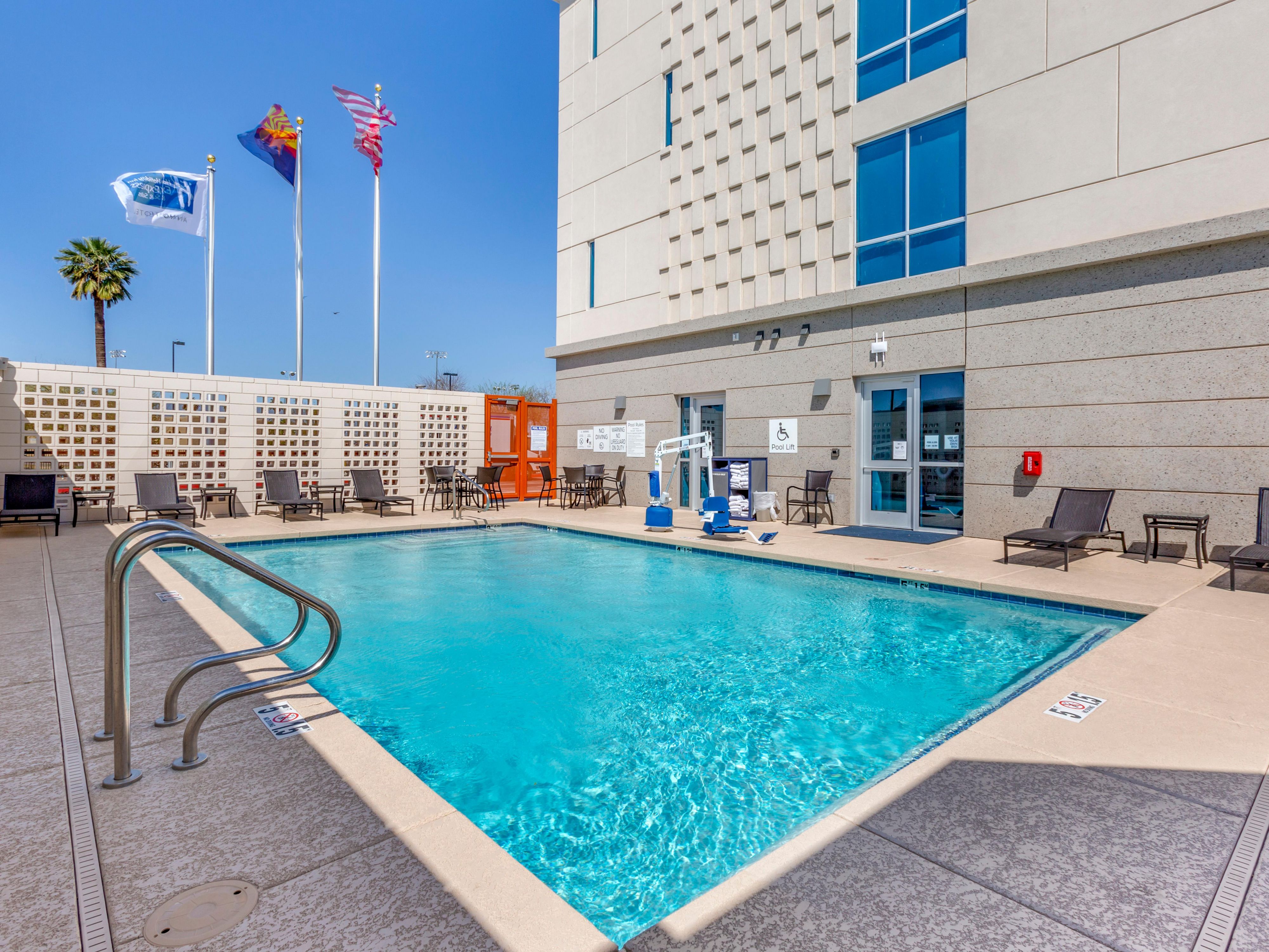 Soak up the sun from any angle, poolside, at Holiday Inn Express and Suites Phoenix Downtown - State Capitol. Let our outdoor pool be your oasis. Book now to take a dip!