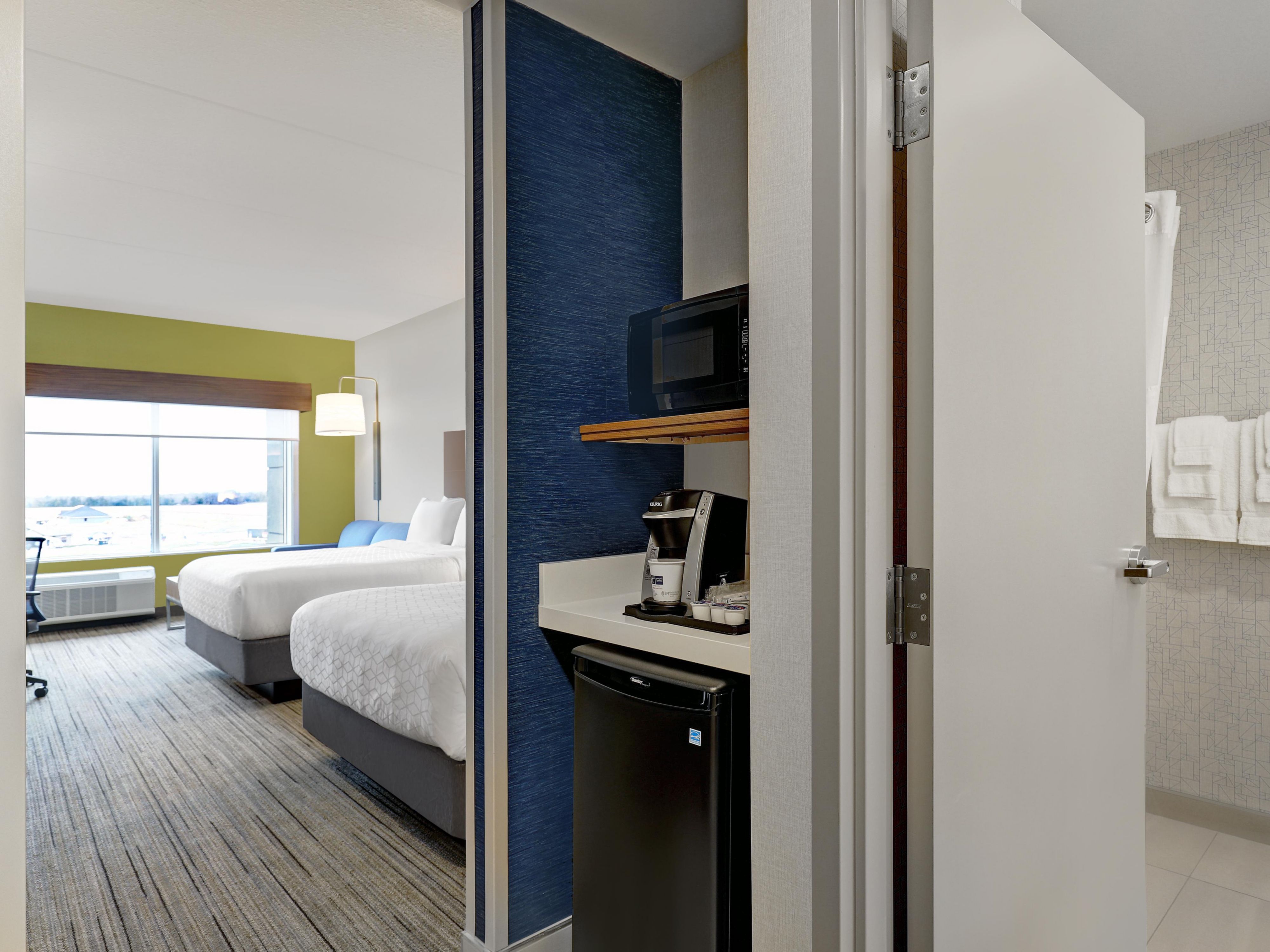 guest room with two queen beds