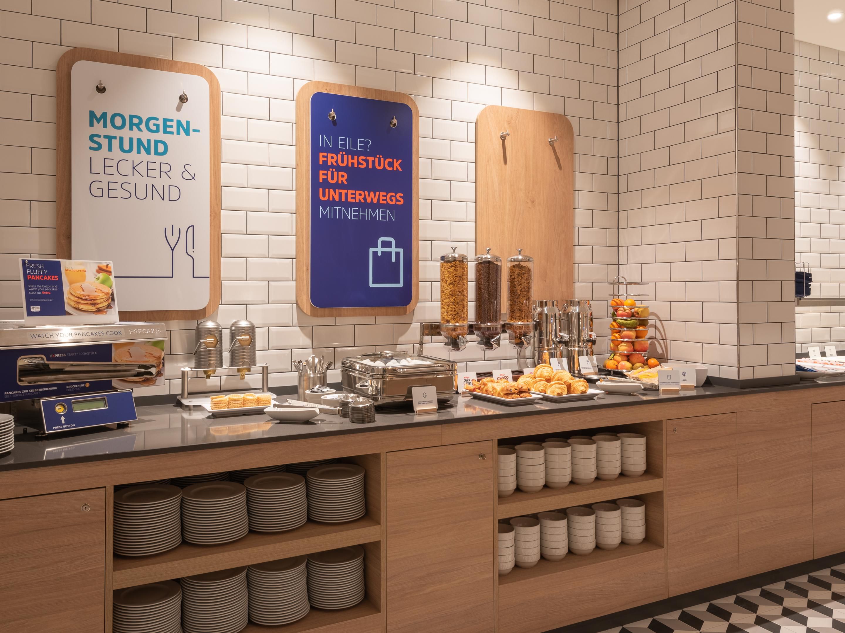 Enjoy a complimentary Express Start™ Breakfast each morning, featuring fresh pastries, hot drinks, and healthy options to kickstart your day!