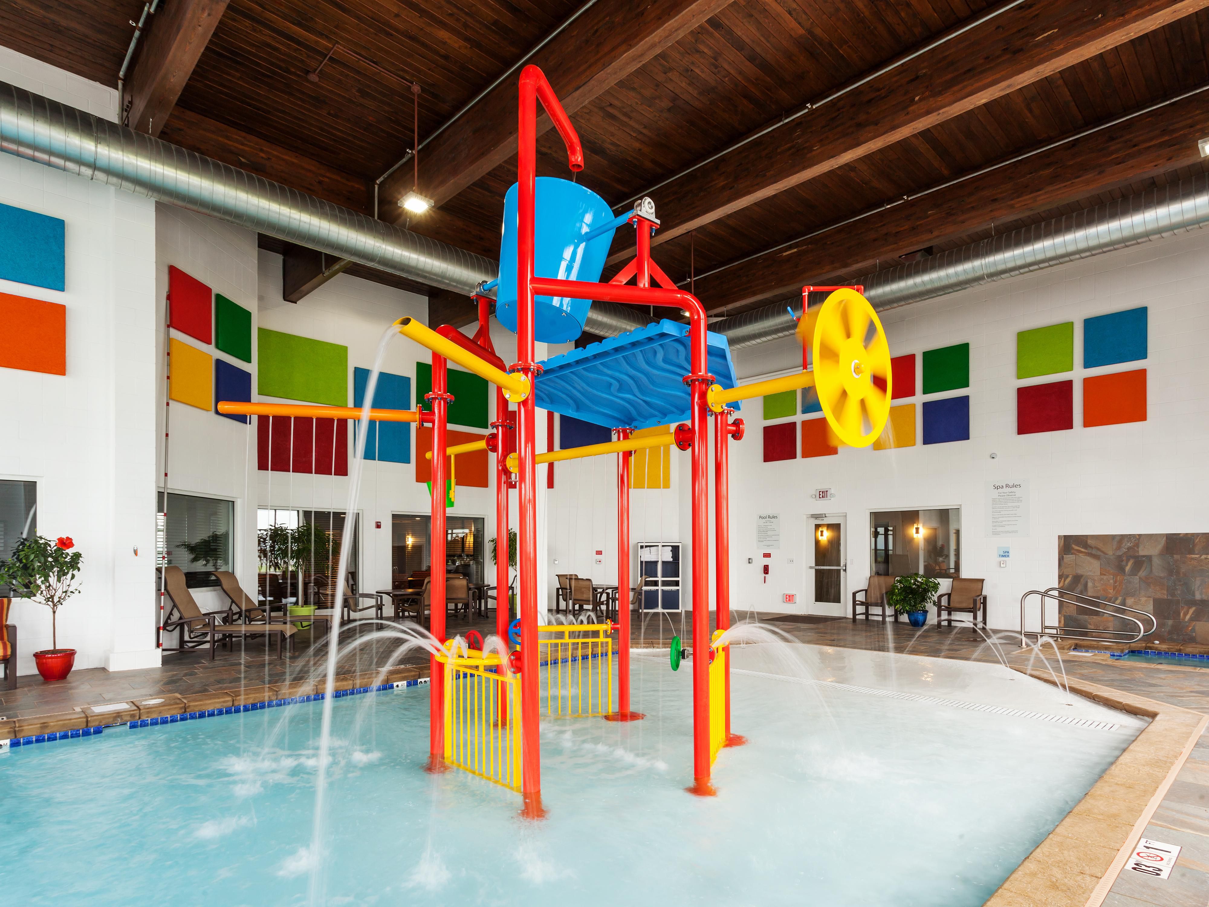 Come enjoy our indoor pool which includes a fun water feature.  Open from  6 AM to 11 PM. 