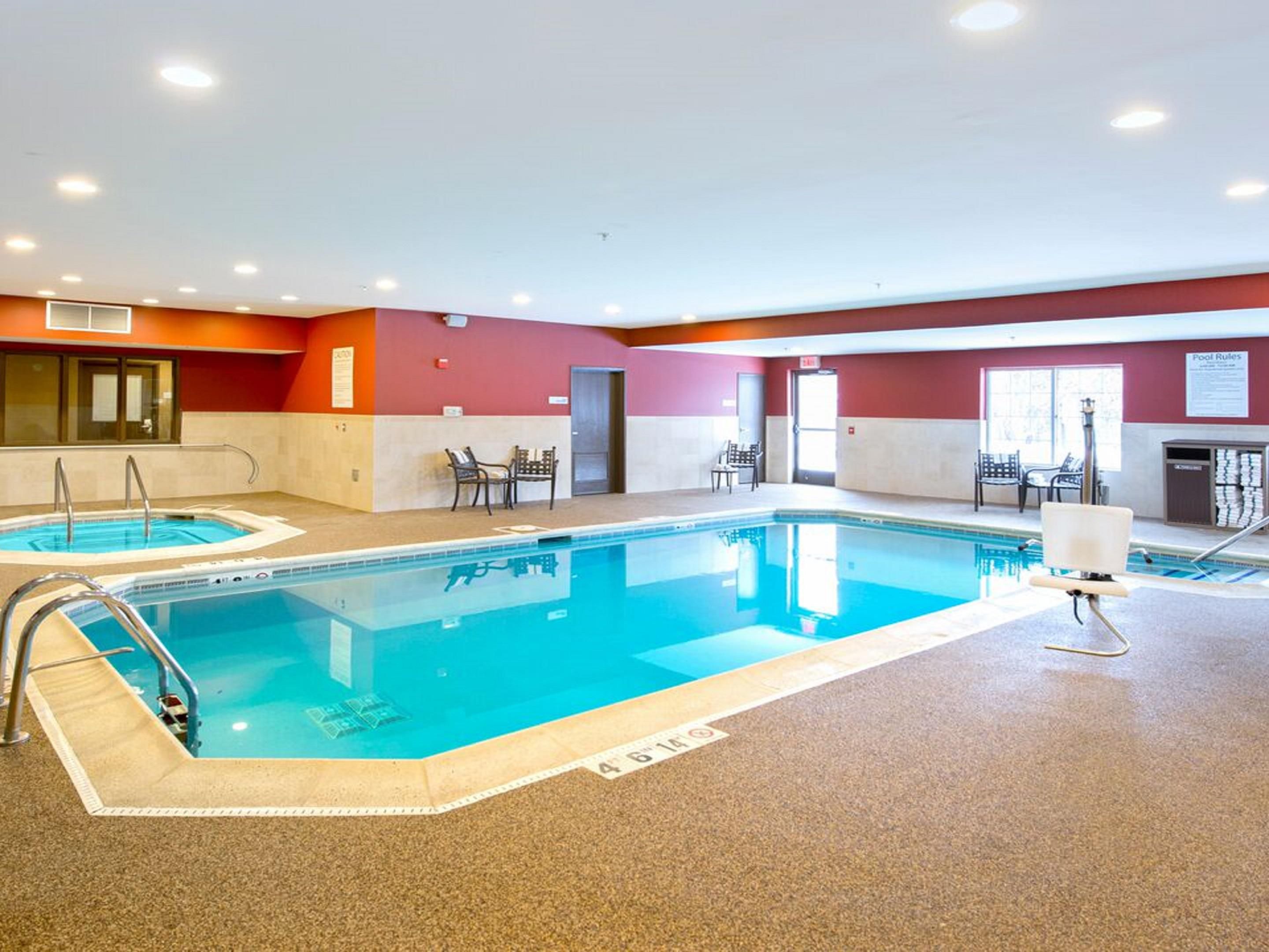 Have a relaxing day in our heated indoor pool.