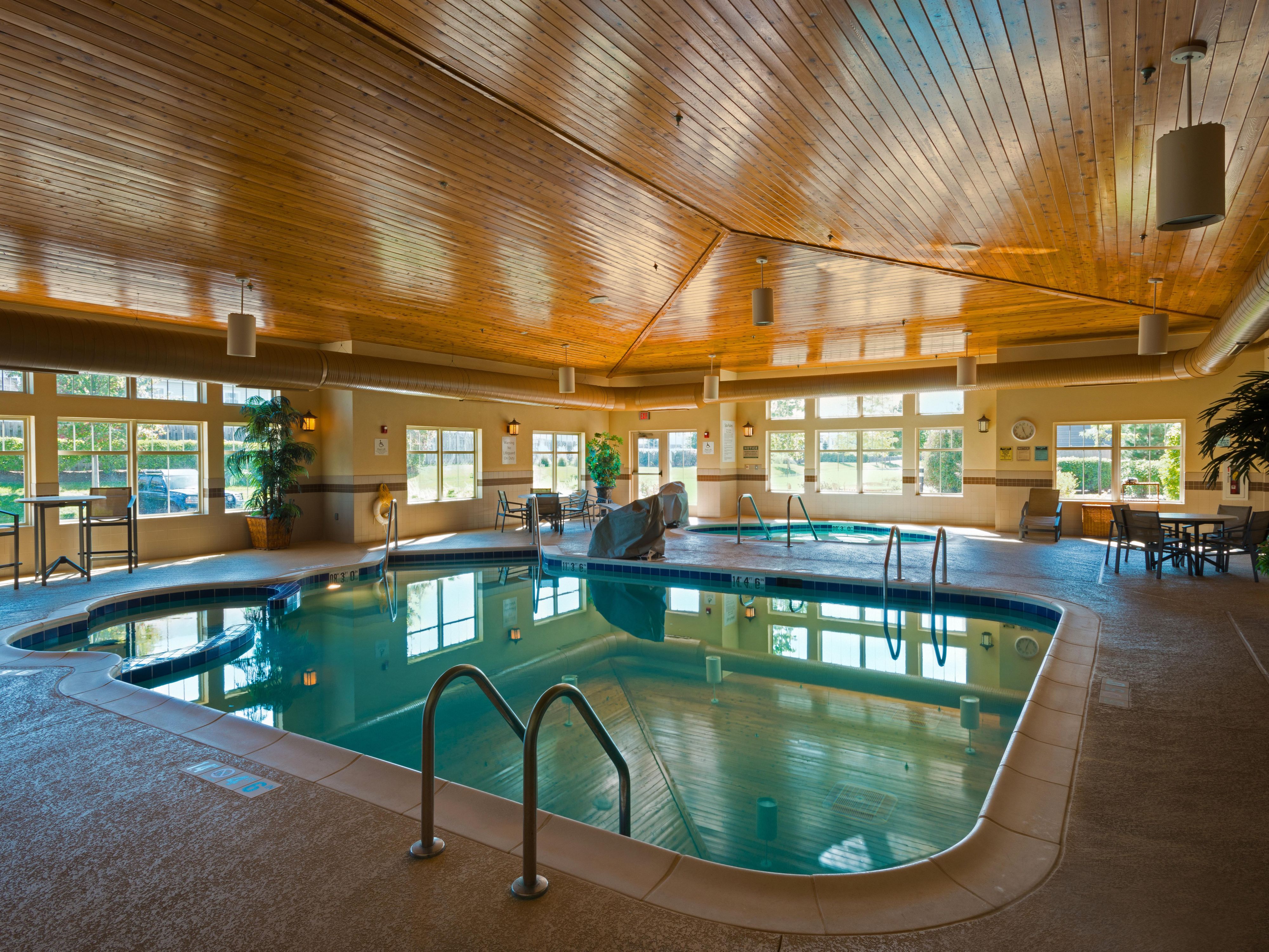 Come swim and relax in our indoor pool, open 9 am to 9 pm daily