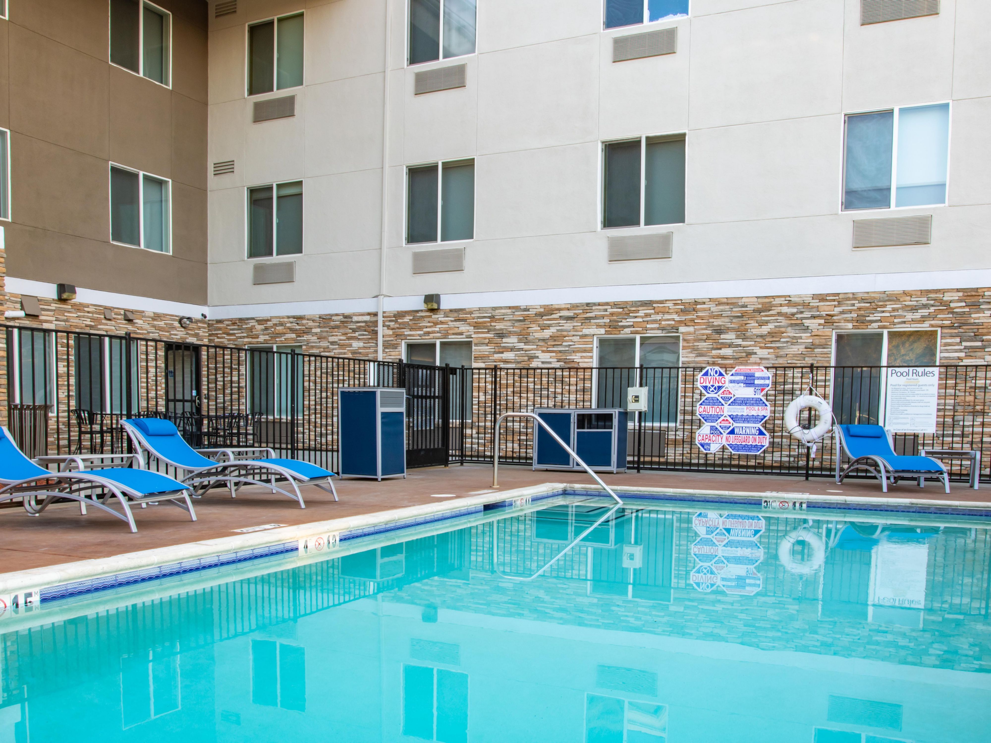 Come swim and relax in our outdoor pool. Hours: 8:00am to 10pm daily.