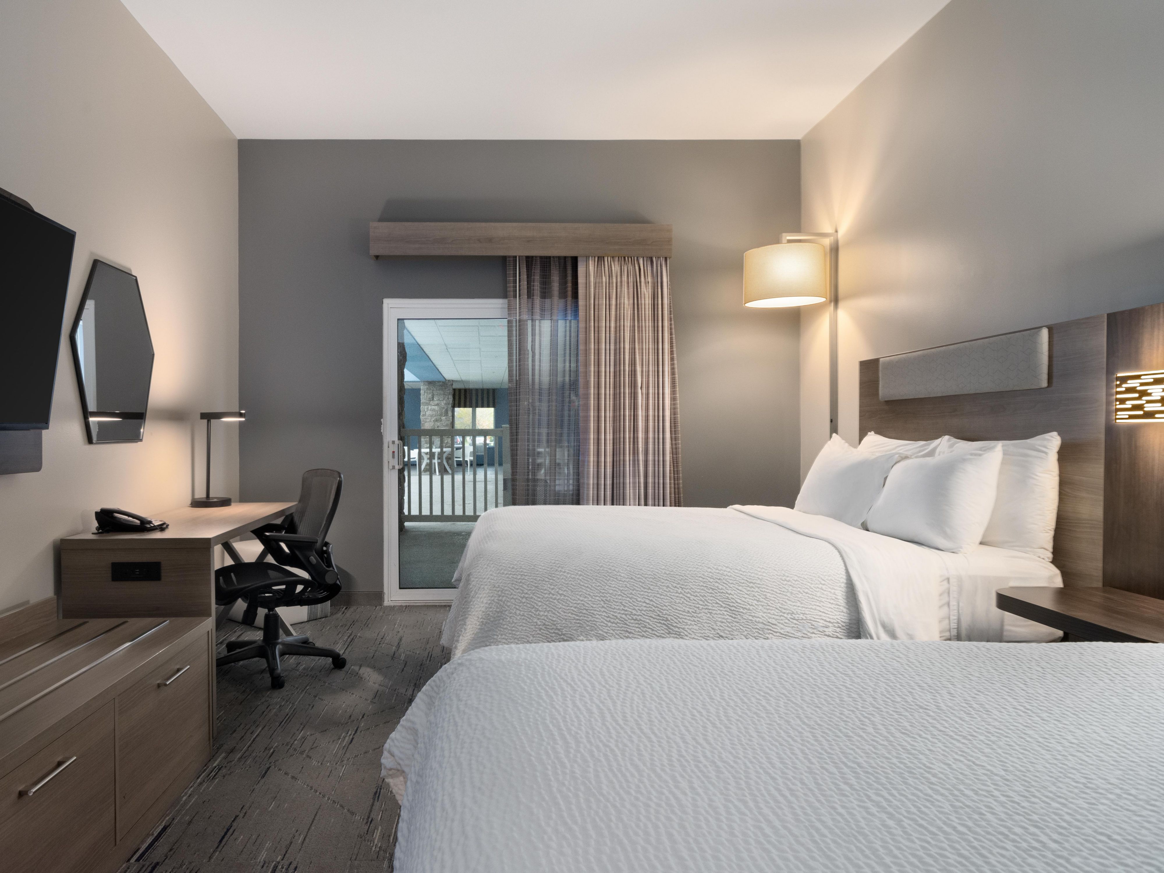 Enjoy Ultimate Comfort, Relaxation, and Convivence with Our Poolside Suites. Room Patio Door Opens Directly to our Indoor Pool and Whirlpool.  