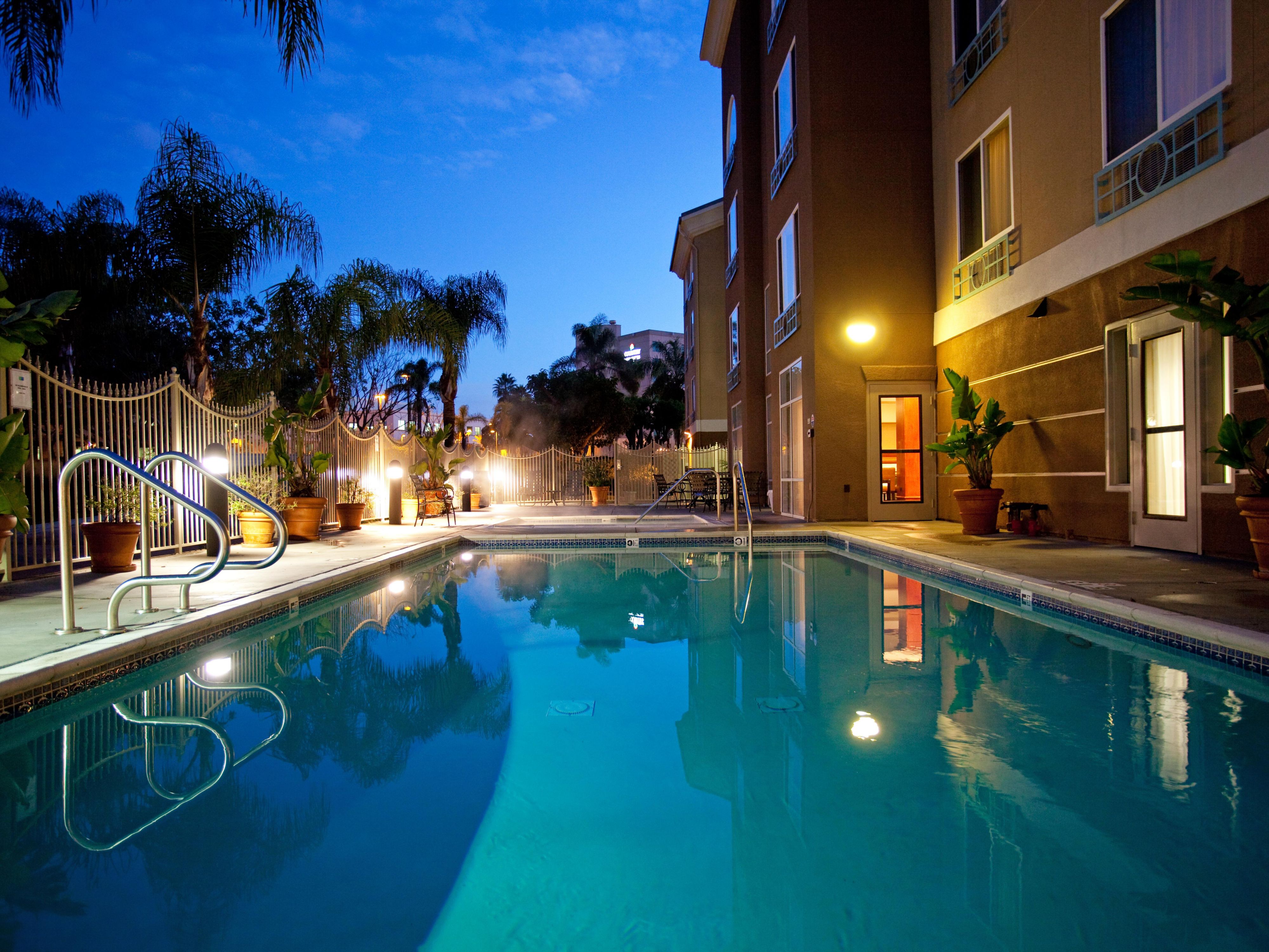 Our outdoor swimming pool awaits for you to relax and cool off from your hectic work day!