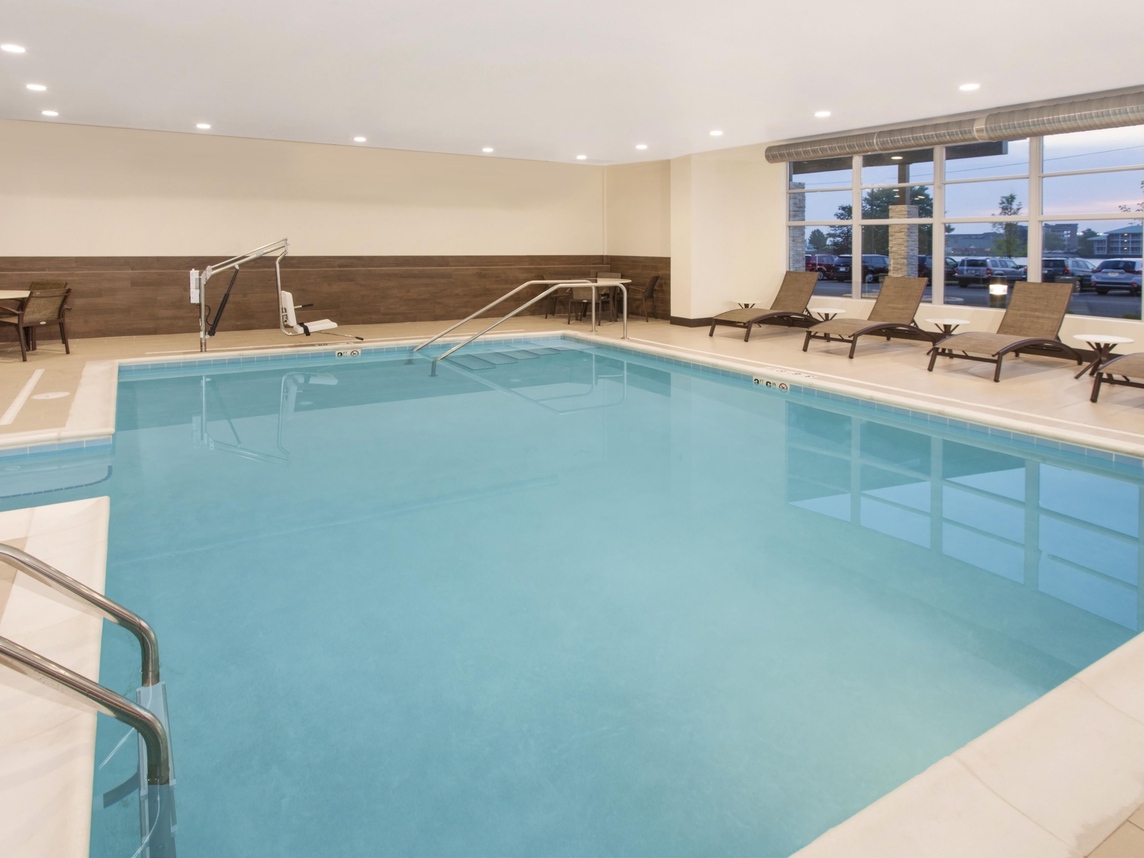When you spend the night with us you will be able to enjoy our year-round indoor heated pool.  