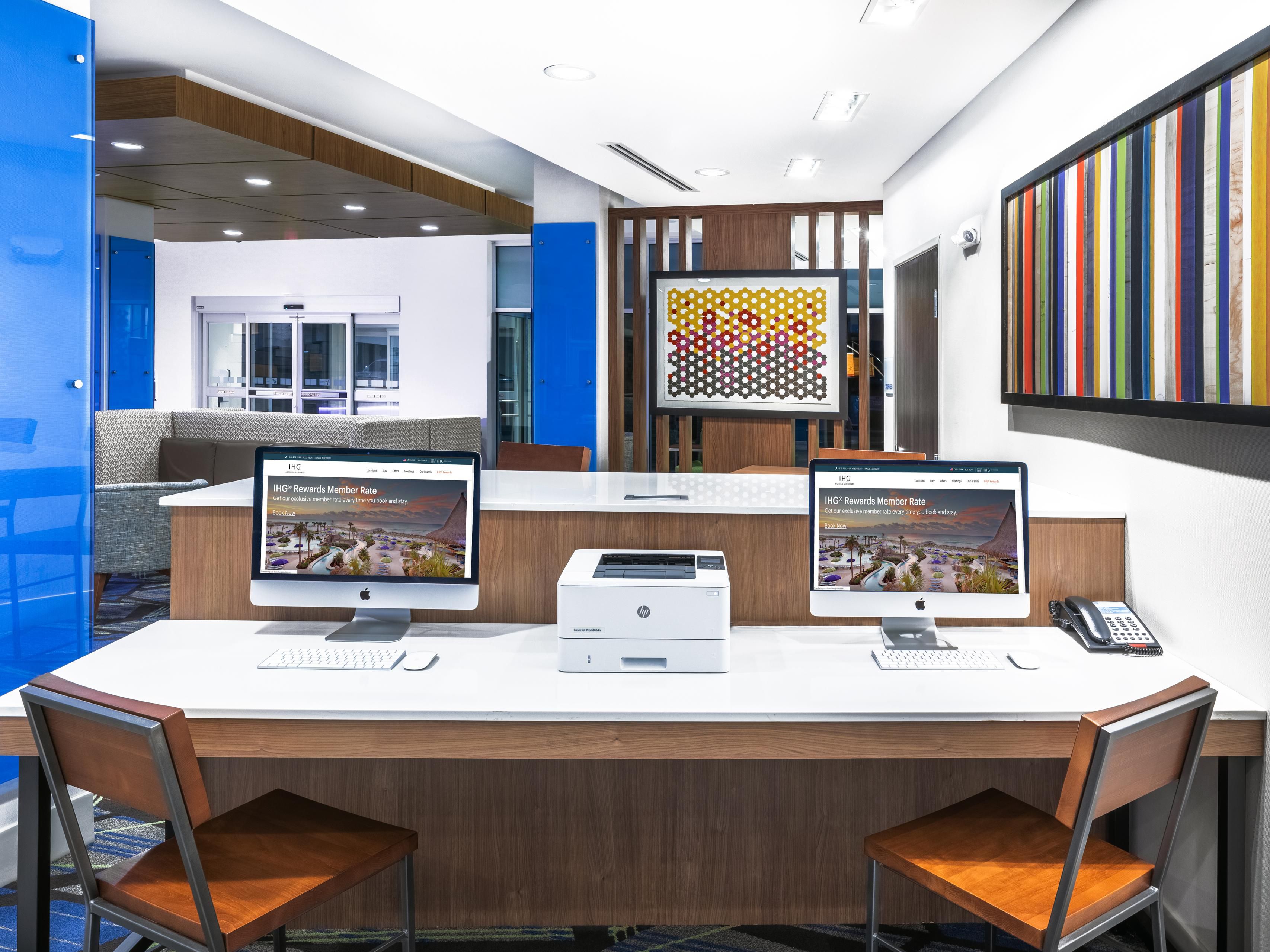 Free printing service available at our business center