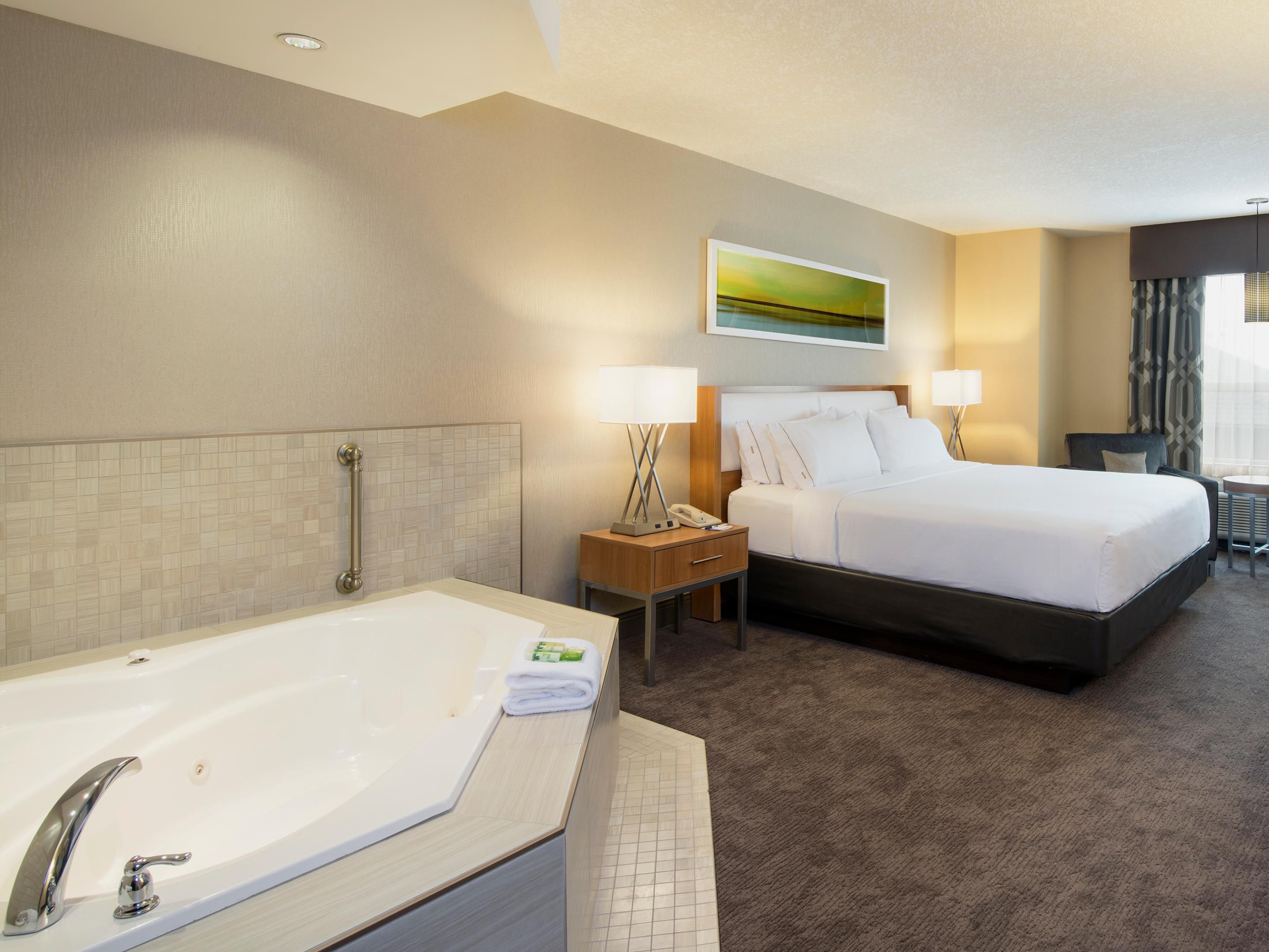Enjoy the King Bed with in-room Jacuzzi.