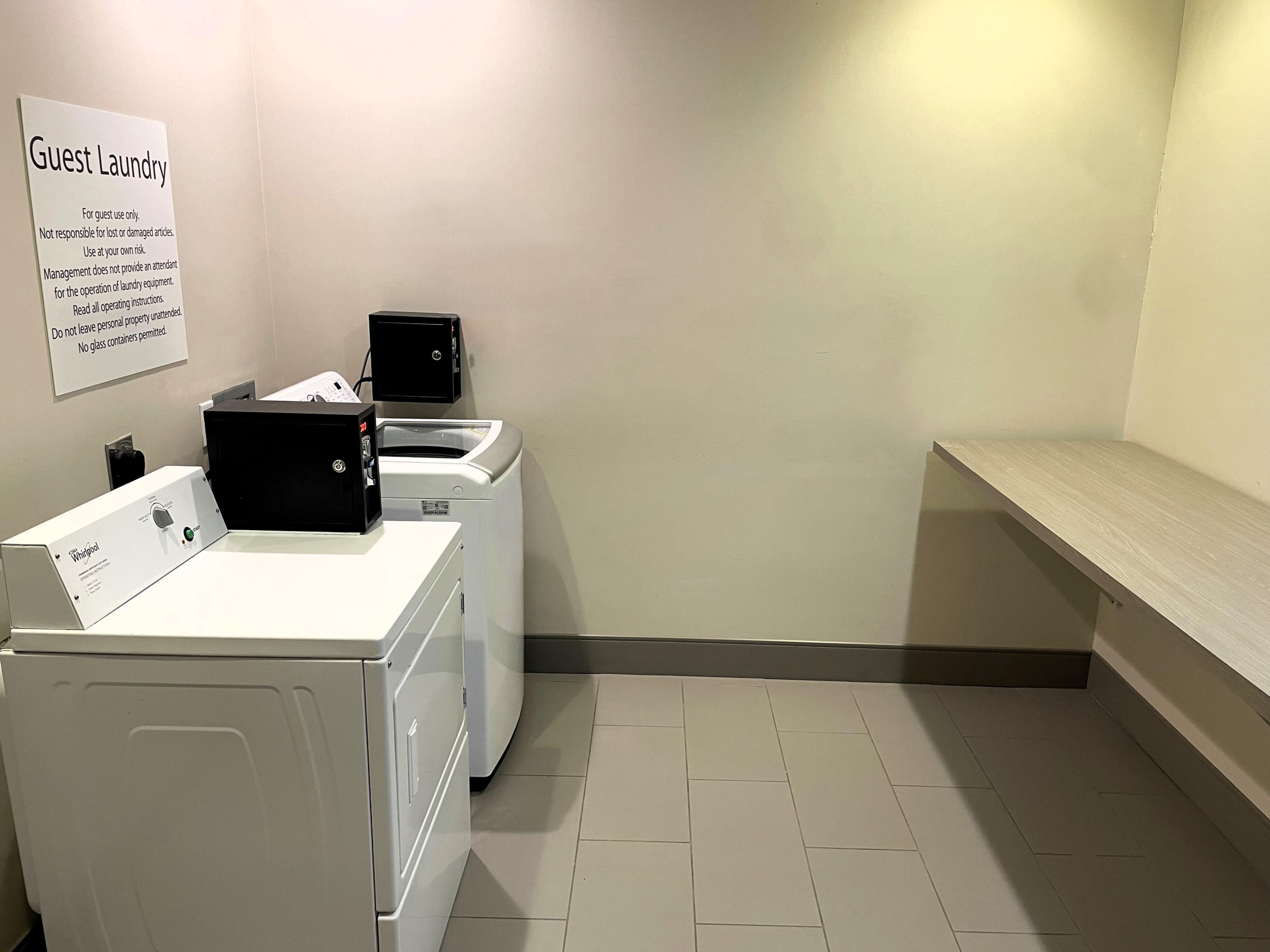 Guests can do their personal laundry while at the hotel. 