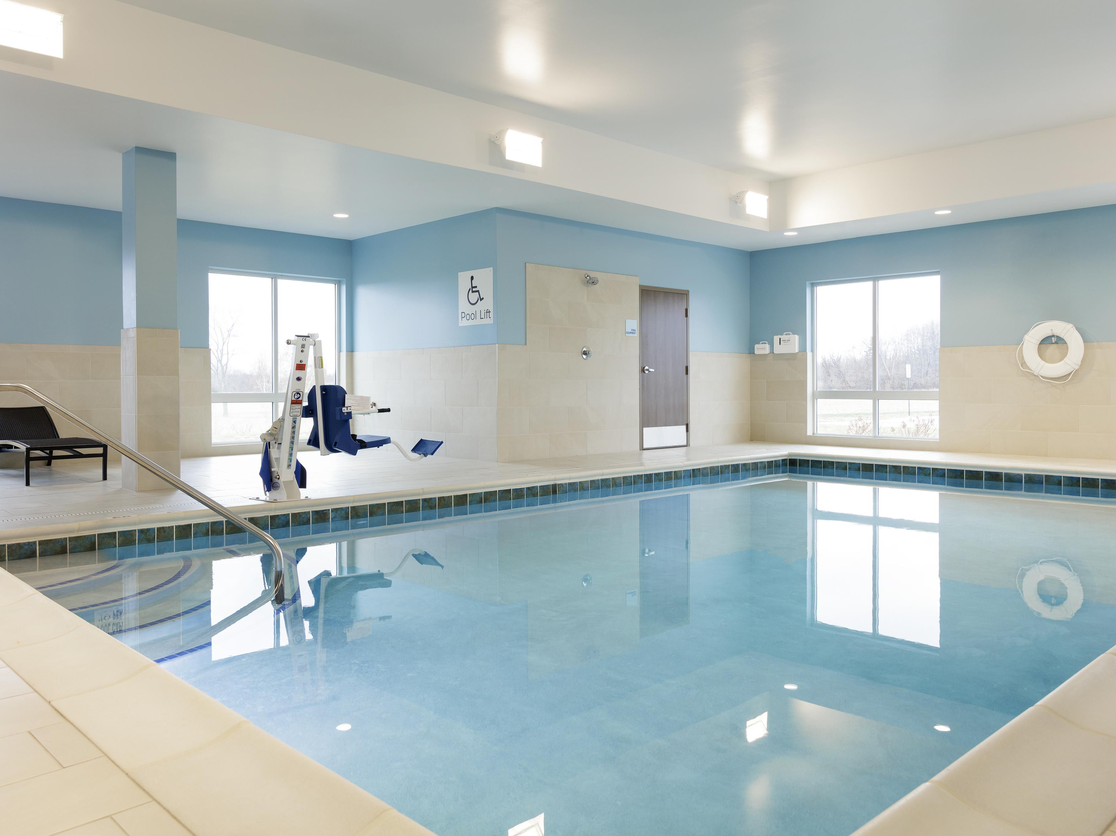 Take a dip in our indoor swimming pool.
