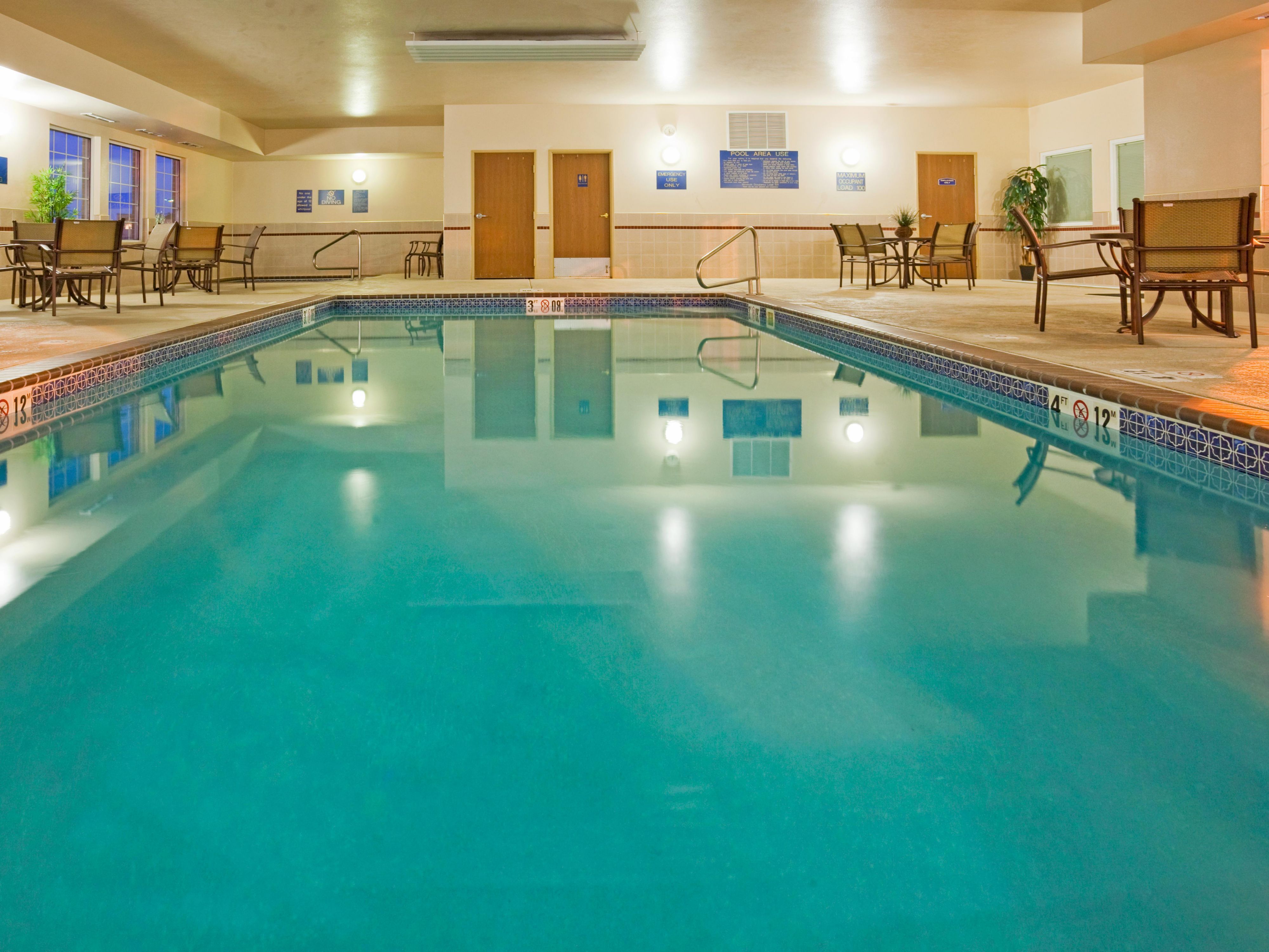 Rain or Shine, you can always take a dip at our indoor heated pool or relax and unwind in our whirlpool.