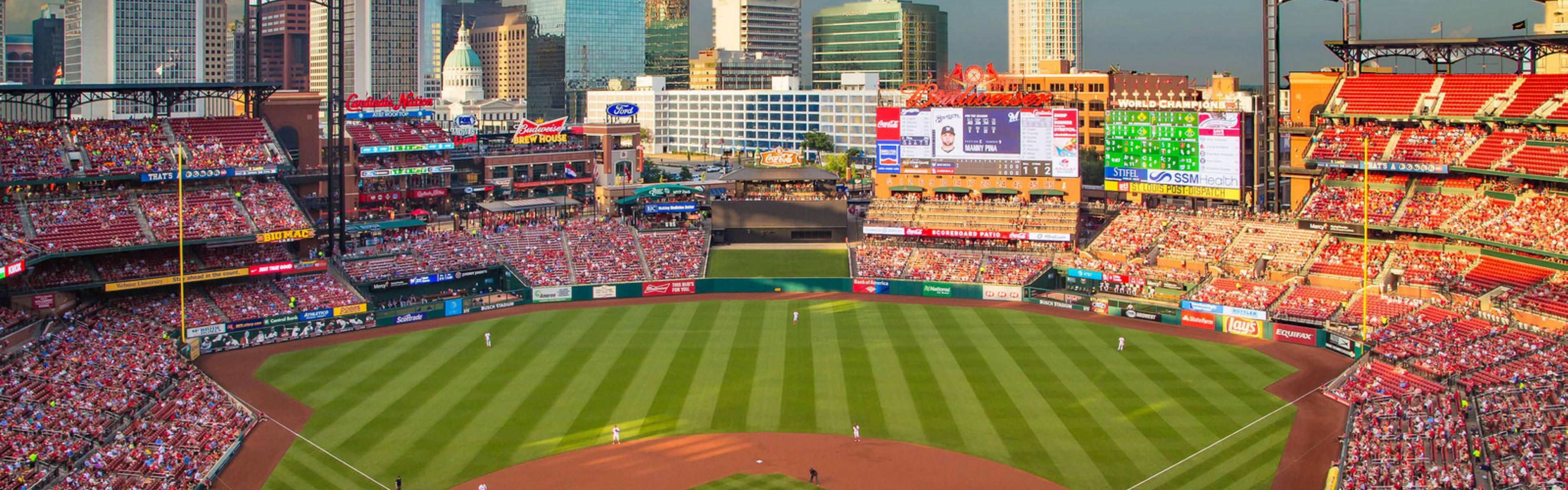 Enjoy a baseball game at Busch Stadium home of the STL Cardinals. 