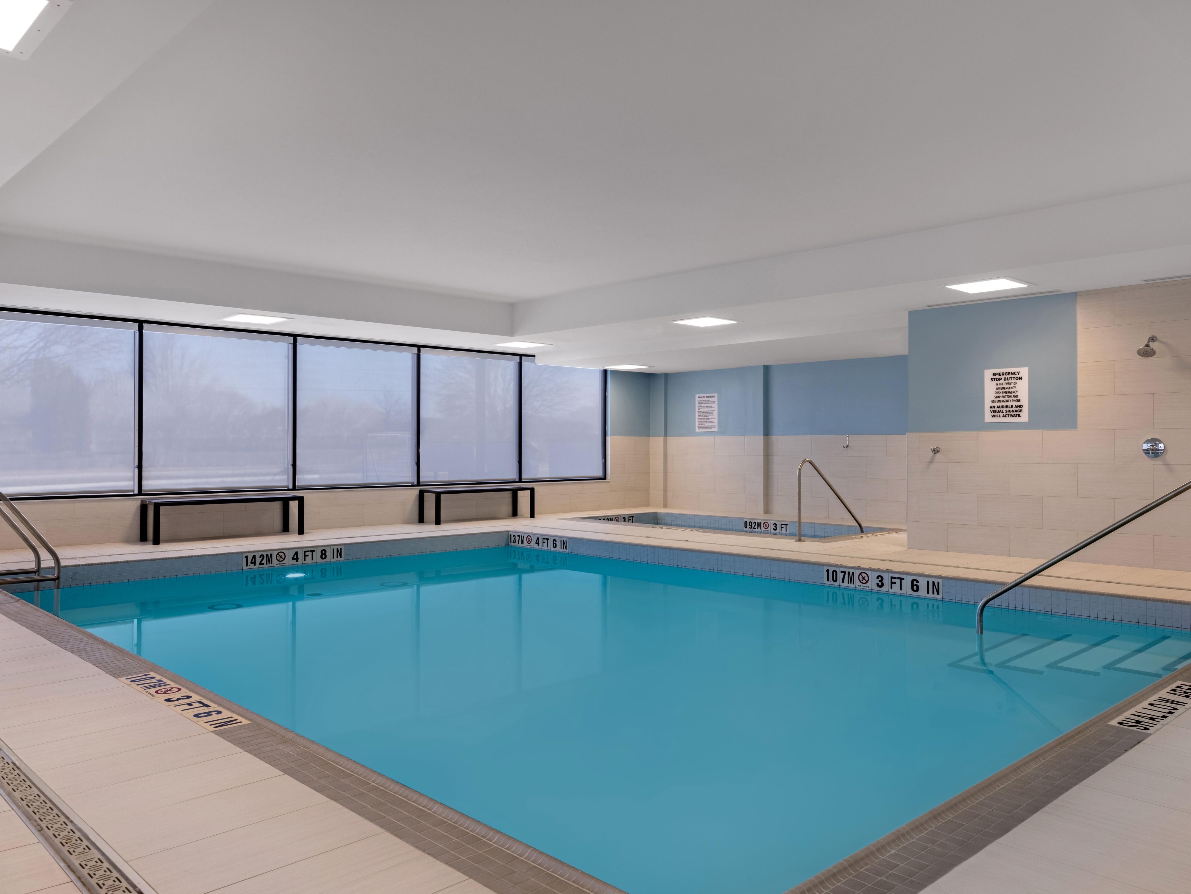 Take a dip in our heated indoor pool & hot tub.
