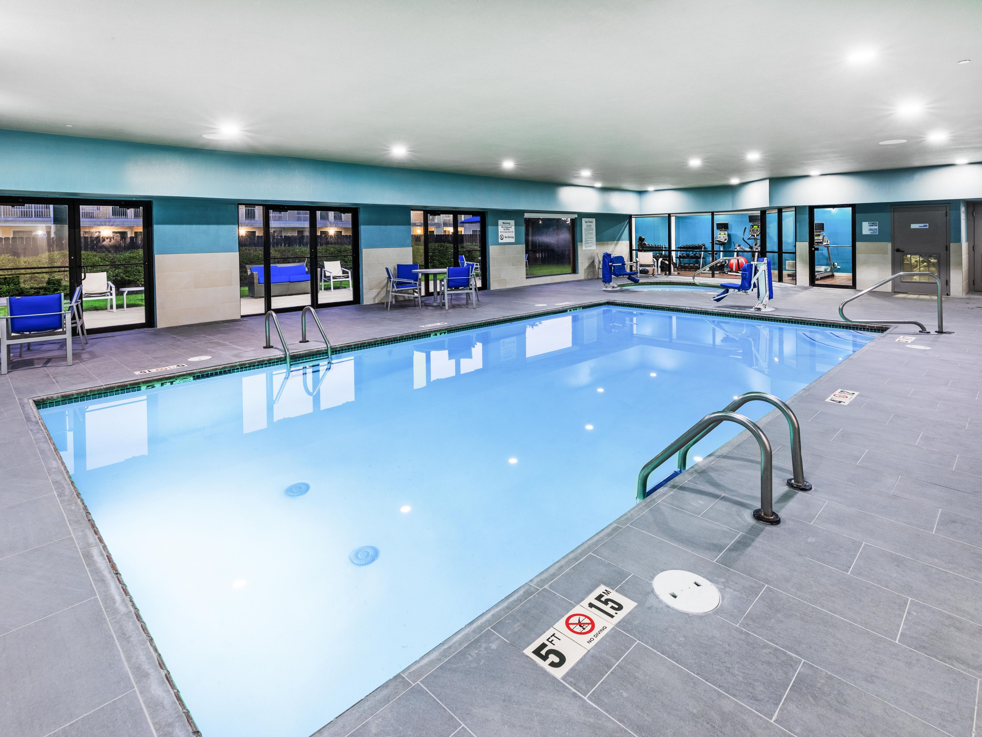Take a dip. Our indoor swimming pool is open year round.