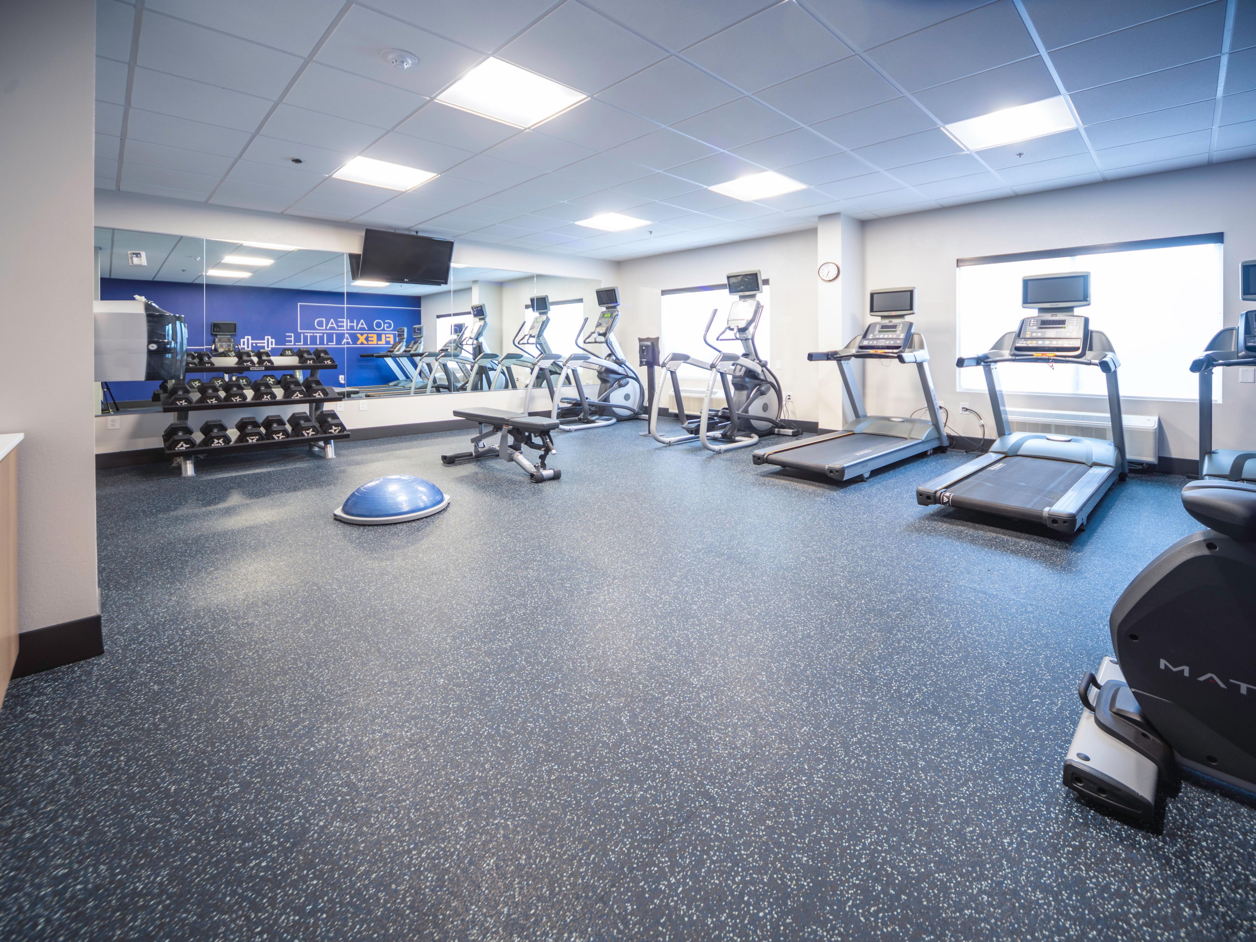 24 hour fitness center. Stay in shape with us