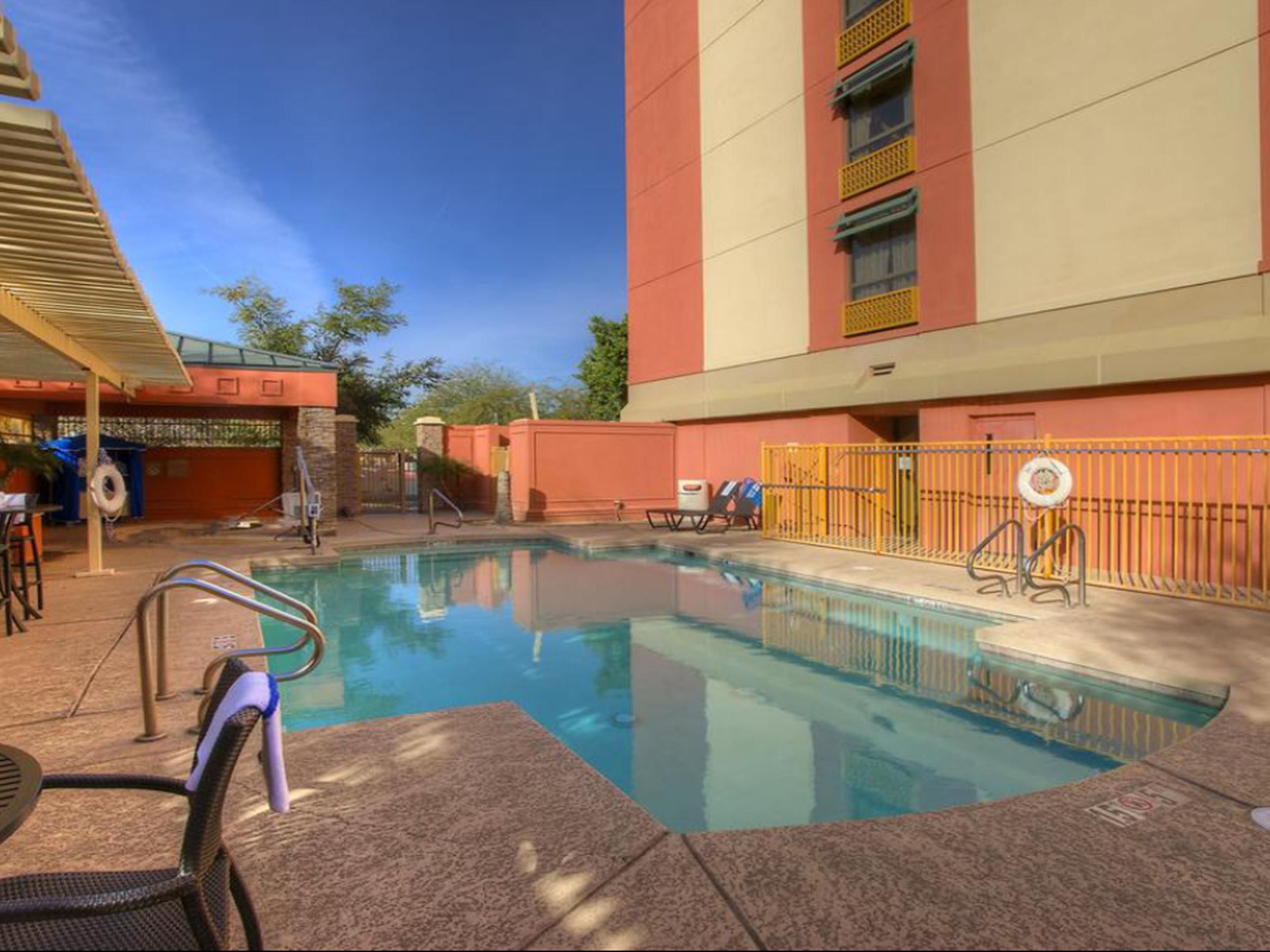 Soak up the Arizona sun and cool off in style! Our outdoor pool is the perfect escape from the Tempe heat—whether you're taking a refreshing dip or relaxing in the sun. Lay out, dive in, and make your stay unforgettable!