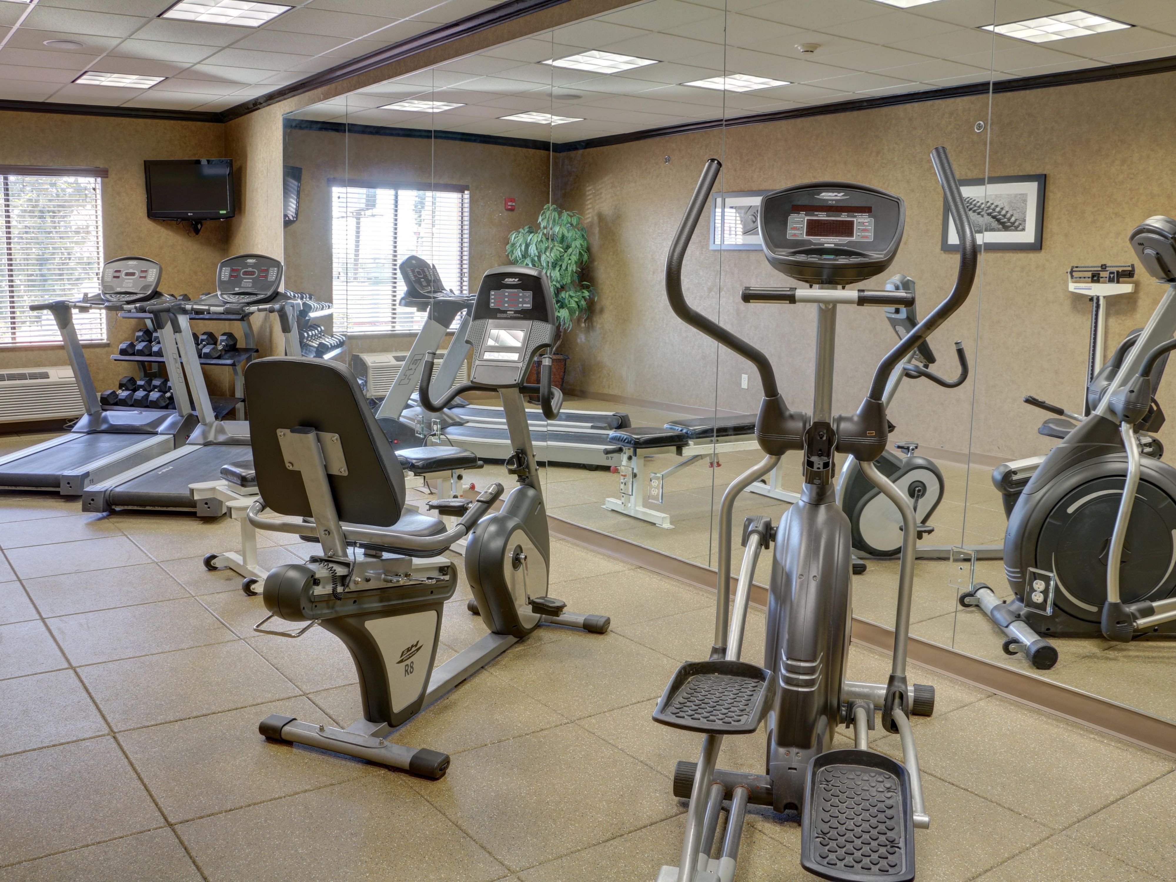 Fitness Center available to keep active while staying with us.