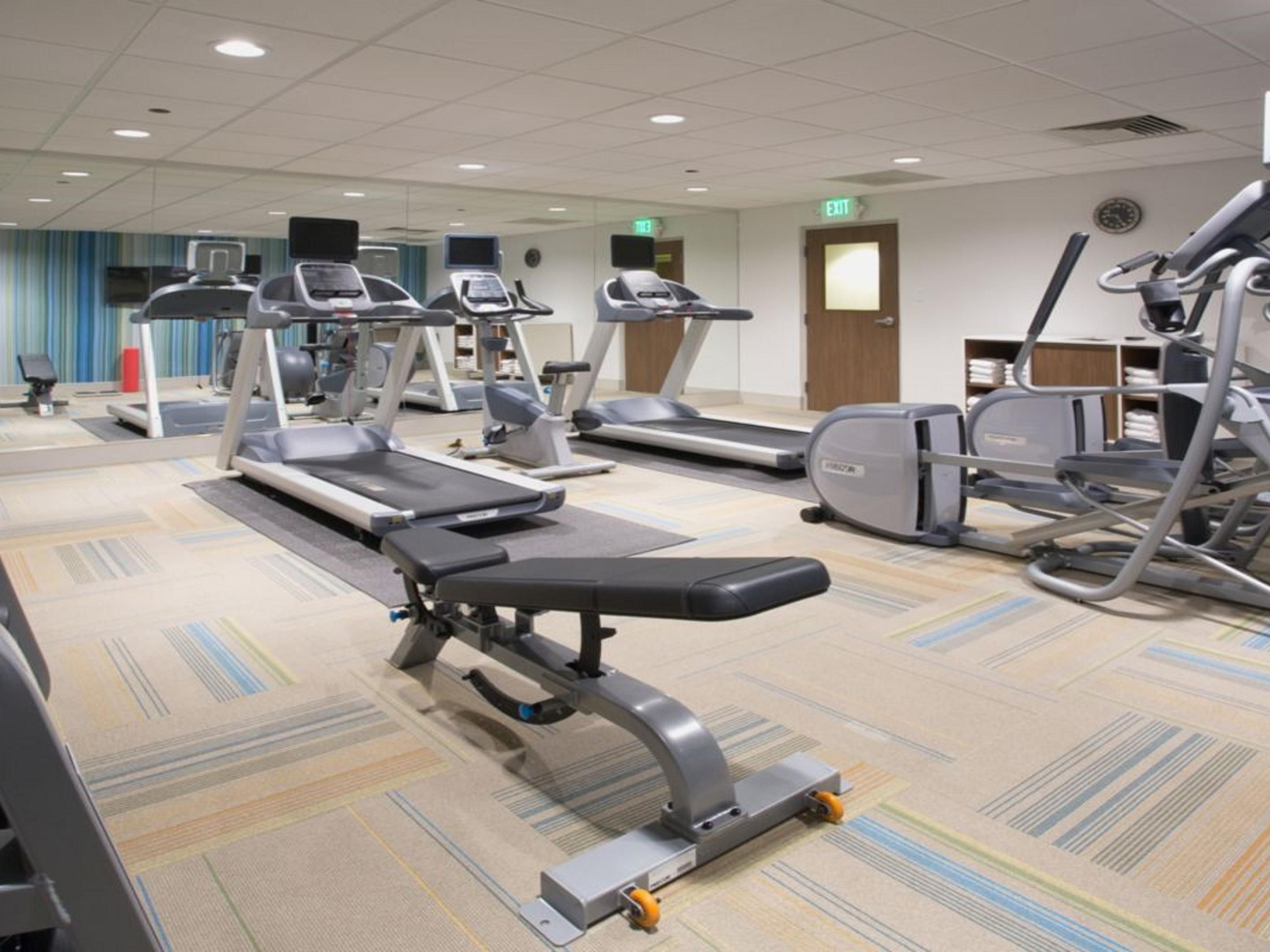 Work out anytime in our 24-hour fitness center.
