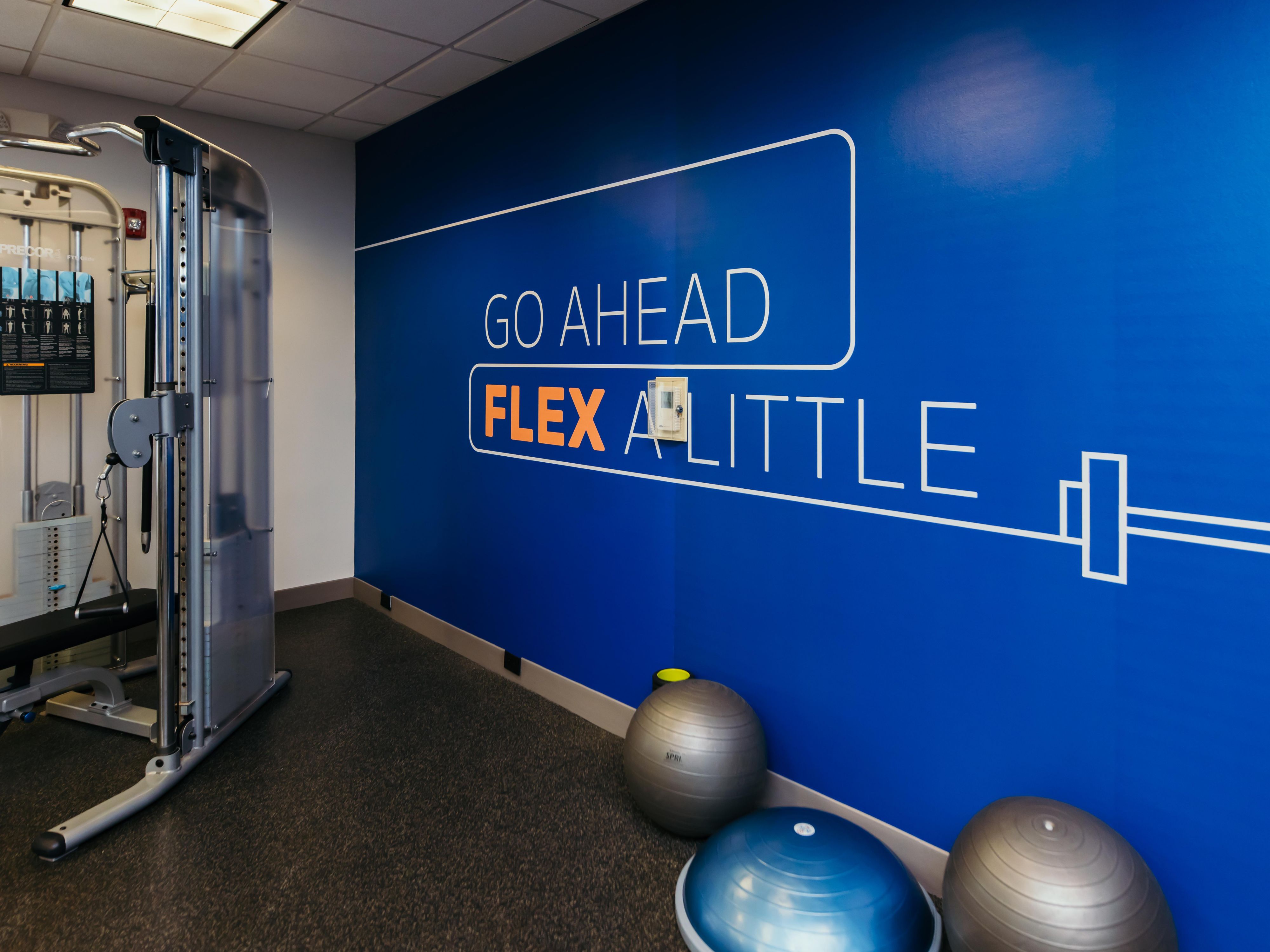 Stay fit while staying smart at our on site fitness room. 
