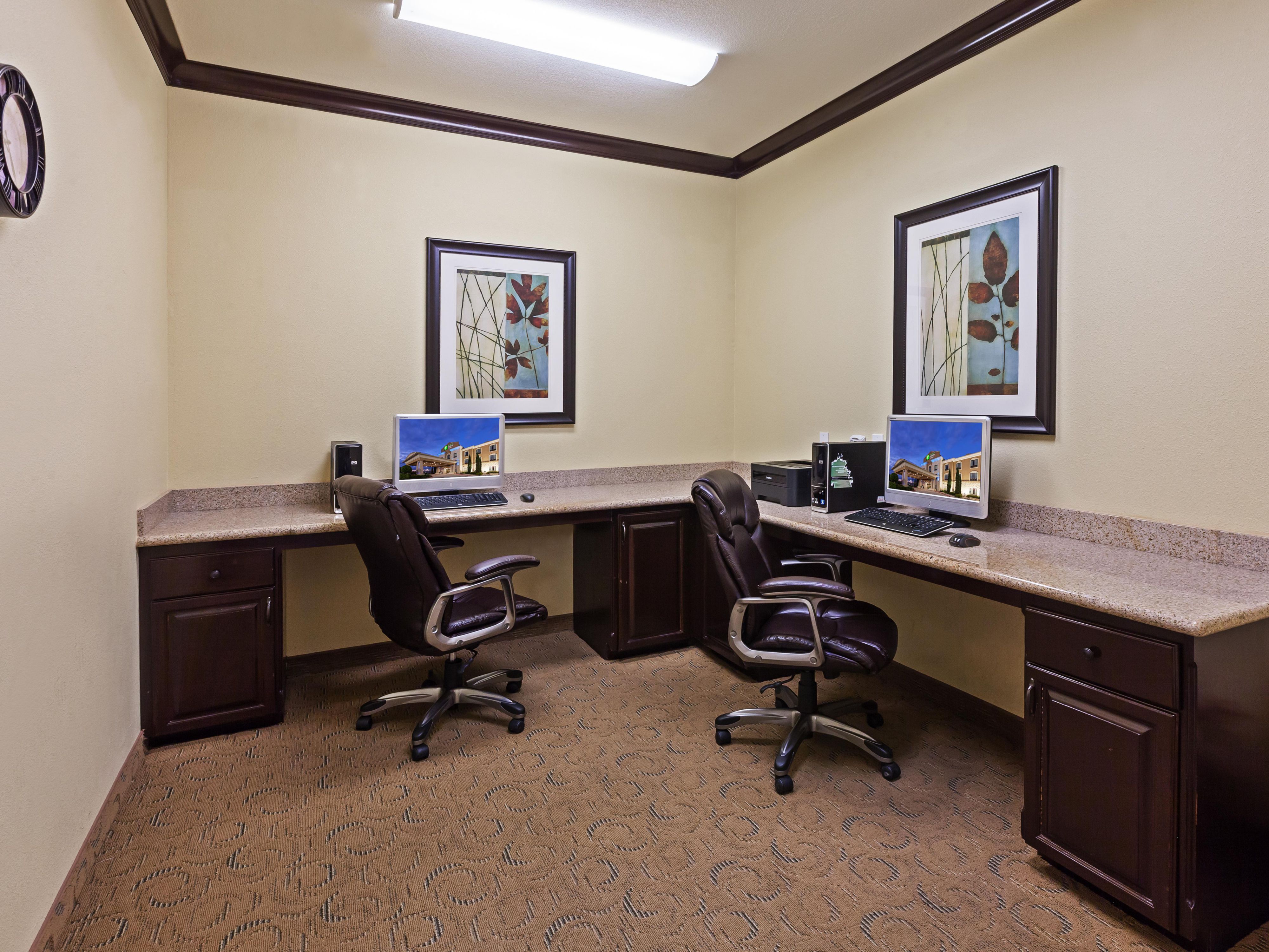 Use our complimentary business center to print or surf the web.